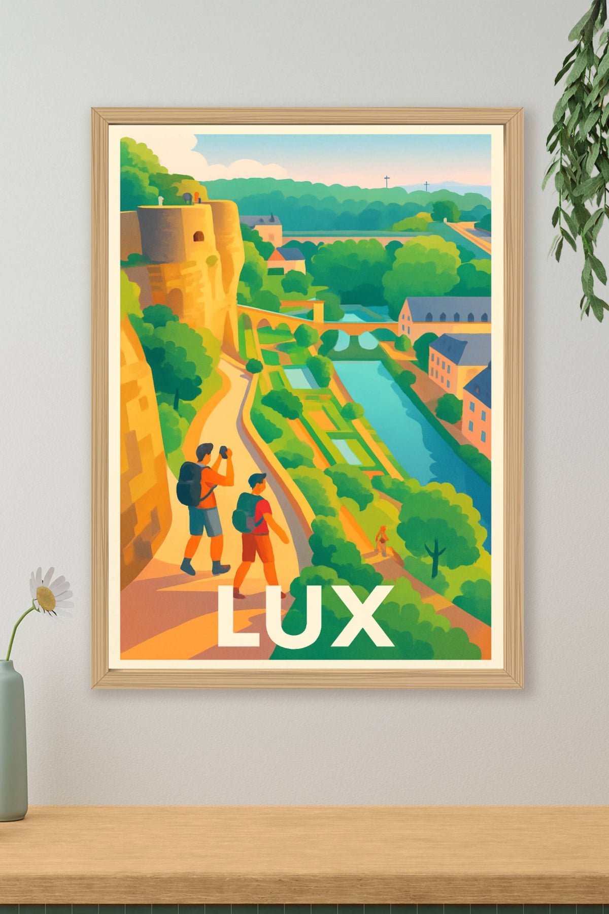 Affiche Luxembourg — Escapade bucolique au cœur de la vieille ville · poster d'art de Luxembourg