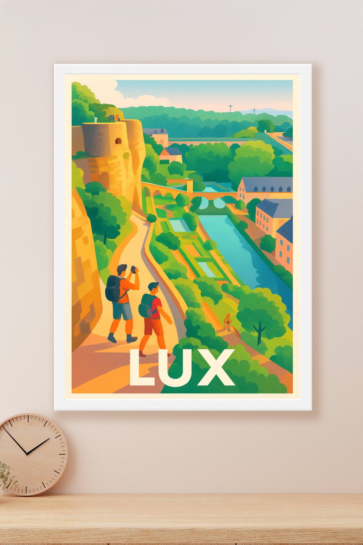 Affiche Luxembourg — Escapade bucolique au cœur de la vieille ville · poster d'art de Luxembourg
