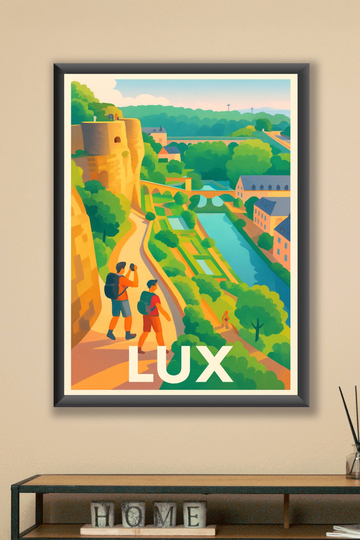 Affiche Luxembourg — Escapade bucolique au cœur de la vieille ville · poster d'art de Luxembourg