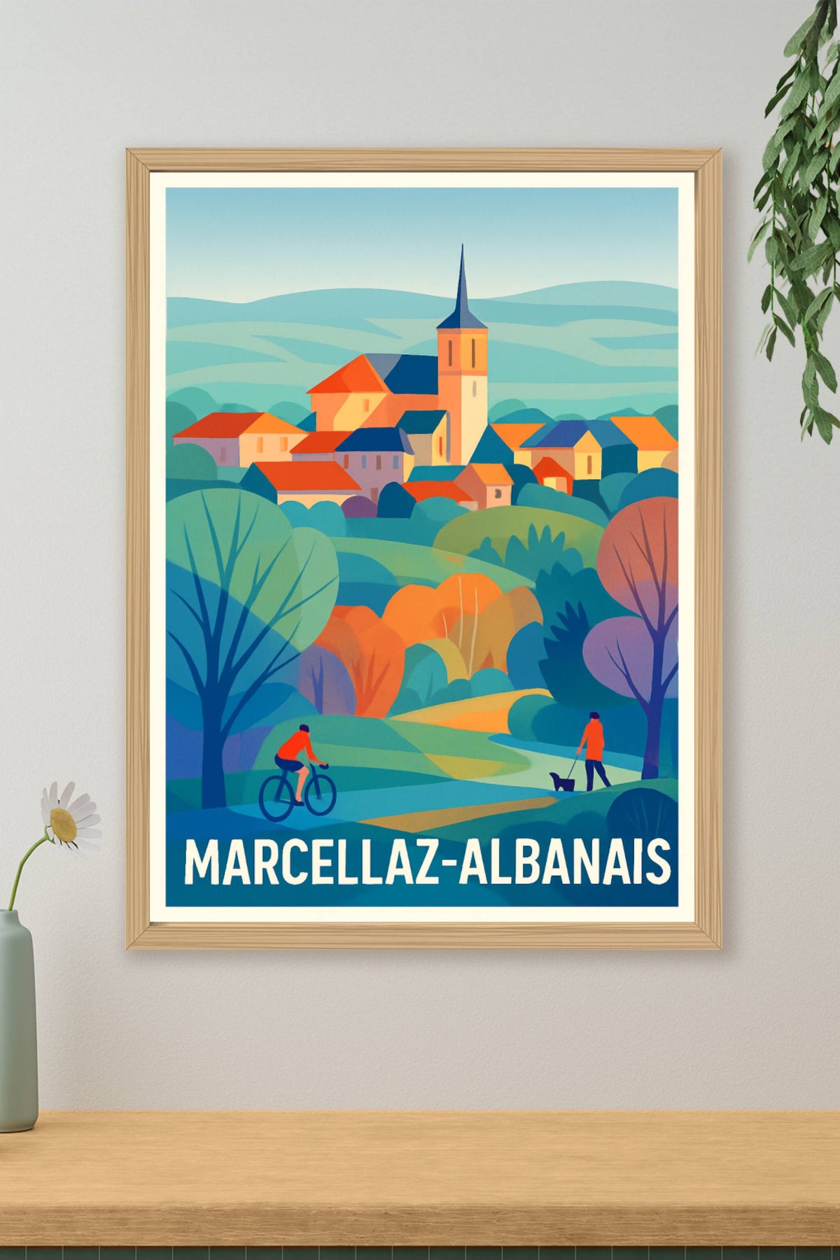 Affiche Marcellaz-Albanais — L'évasion nature et village paisible · poster d'art de Marcellaz-Albanais