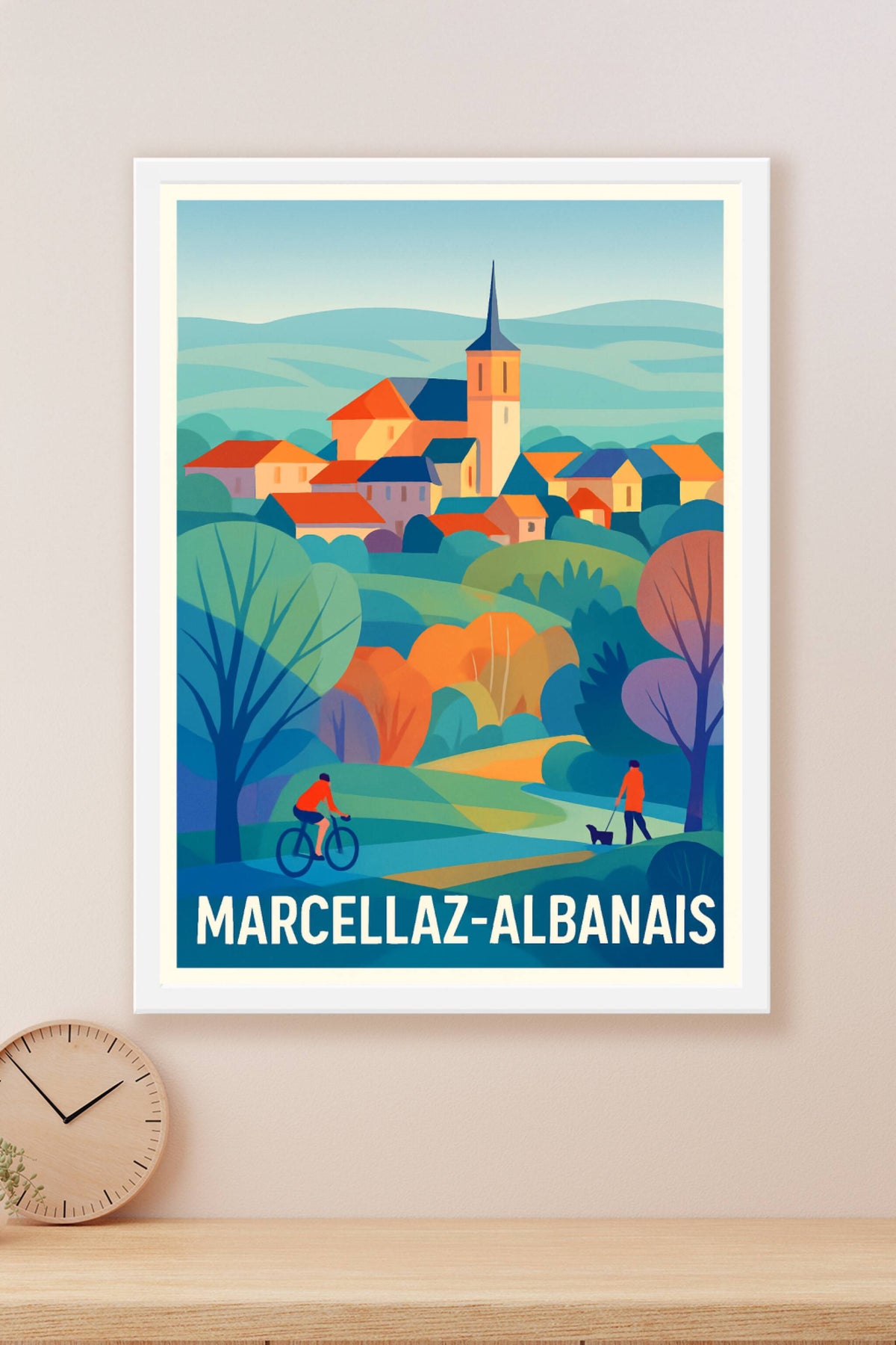 Affiche Marcellaz-Albanais — L'évasion nature et village paisible · poster d'art de Marcellaz-Albanais