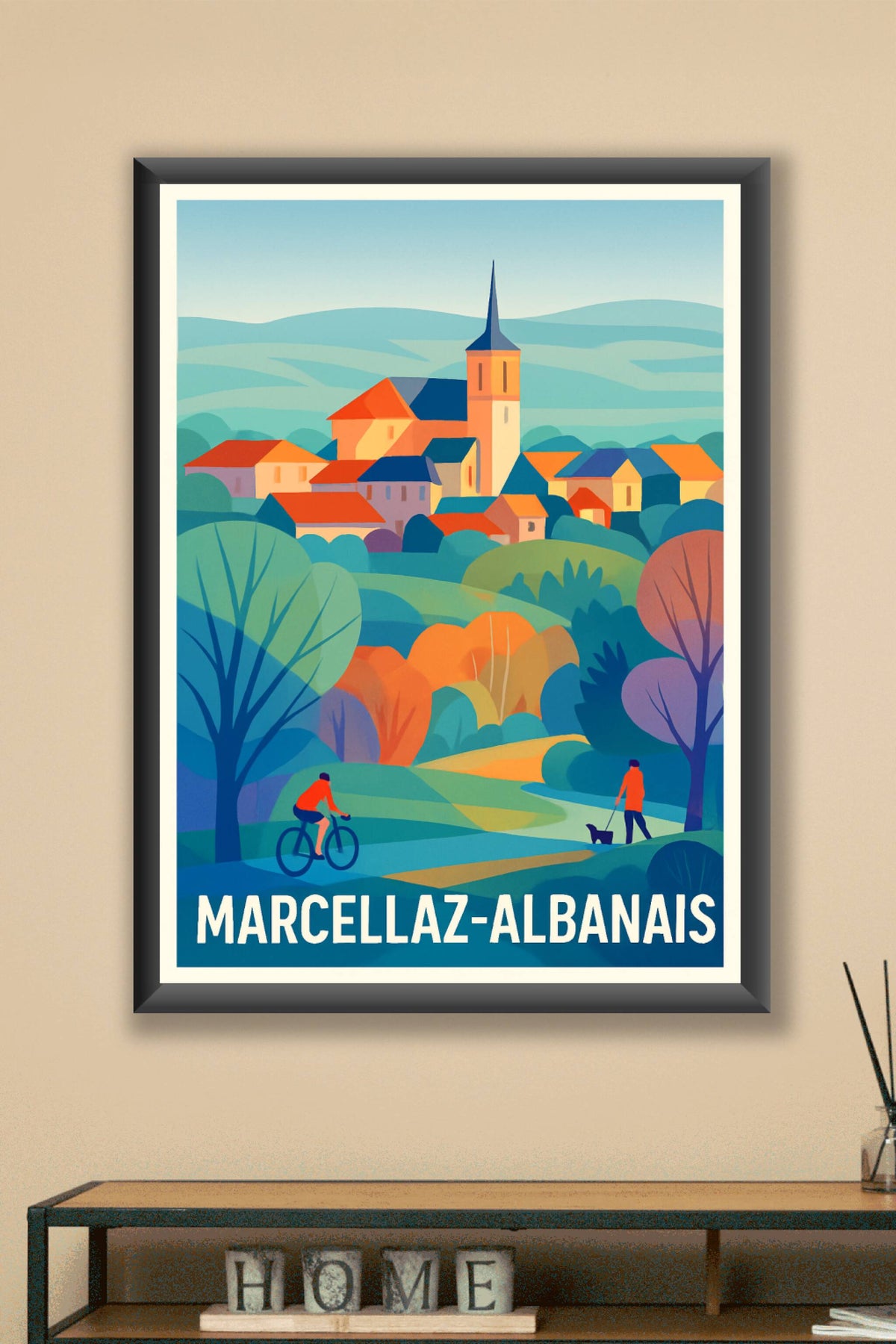Affiche Marcellaz-Albanais — L'évasion nature et village paisible · poster d'art de Marcellaz-Albanais