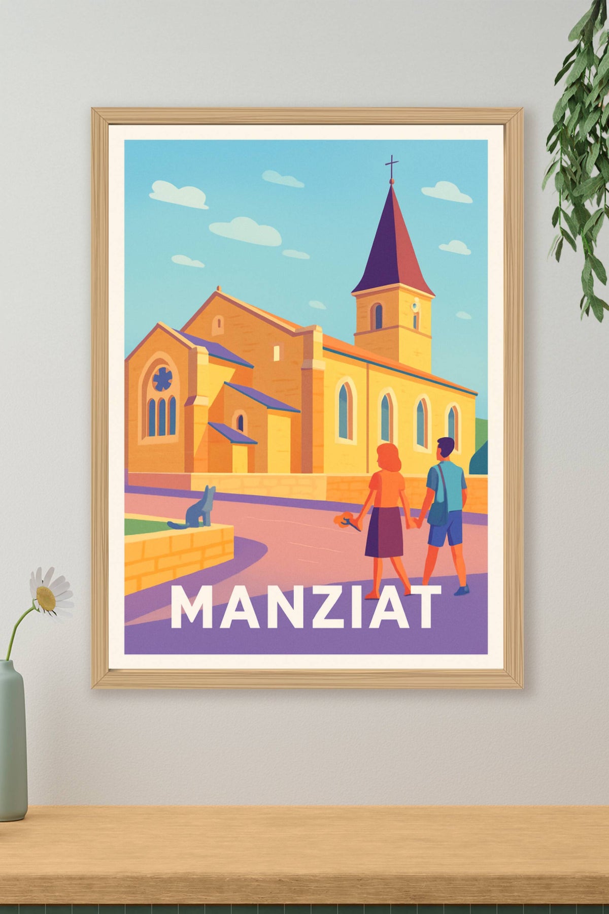 Affiche Manziat — Charme et Sérénité d'un Village Authentique · poster d'art de Manziat