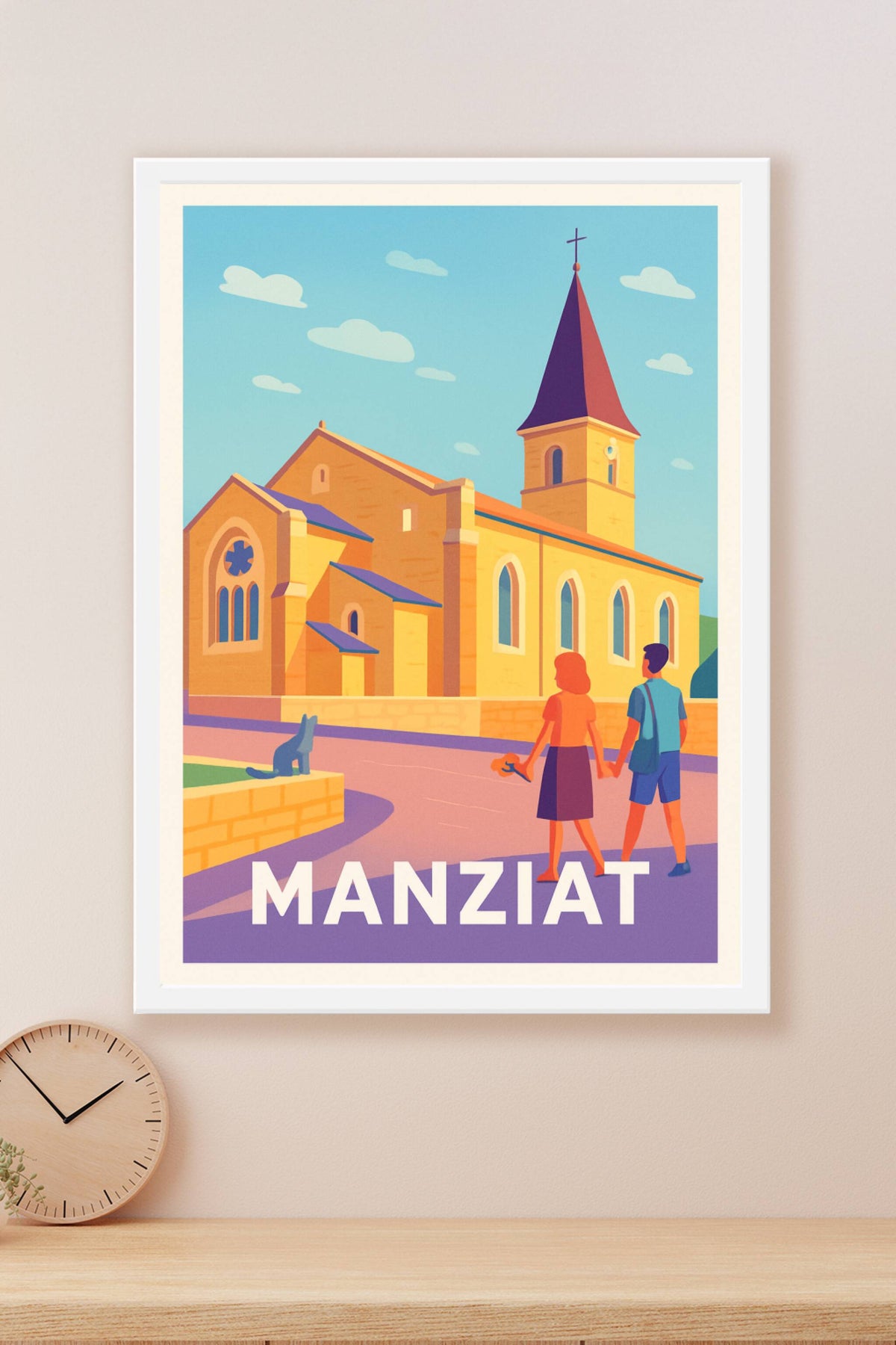 Affiche Manziat — Charme et Sérénité d'un Village Authentique · poster d'art de Manziat