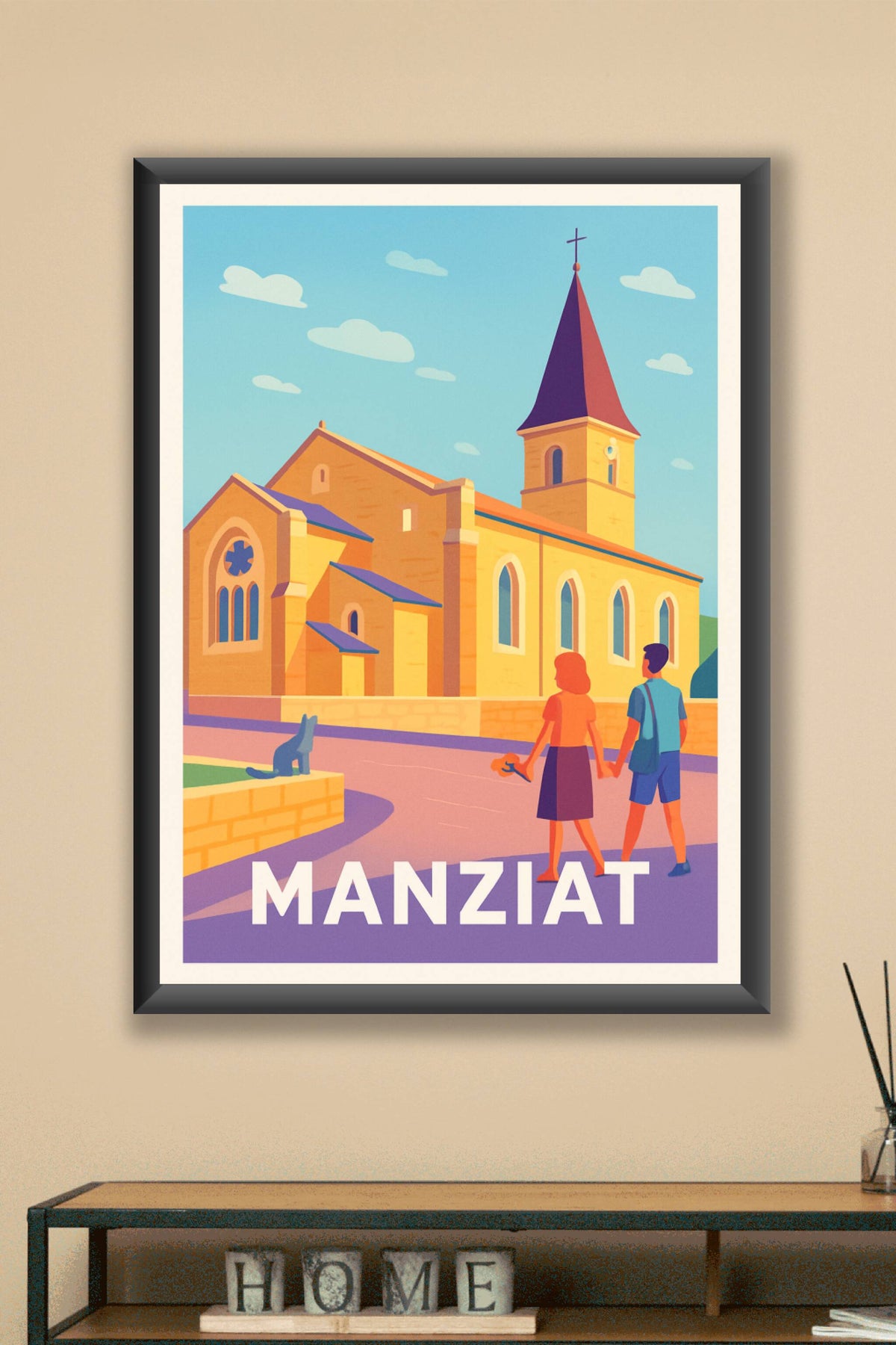 Affiche Manziat — Charme et Sérénité d'un Village Authentique · poster d'art de Manziat