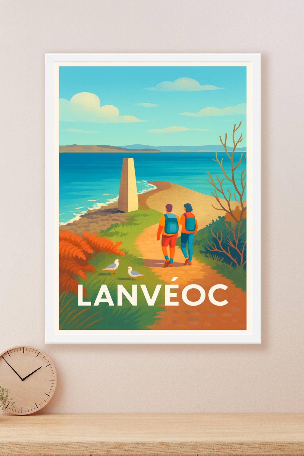 Affiche Lanvéoc — Promenade au bord de la mer · poster d'art de Lanvéoc