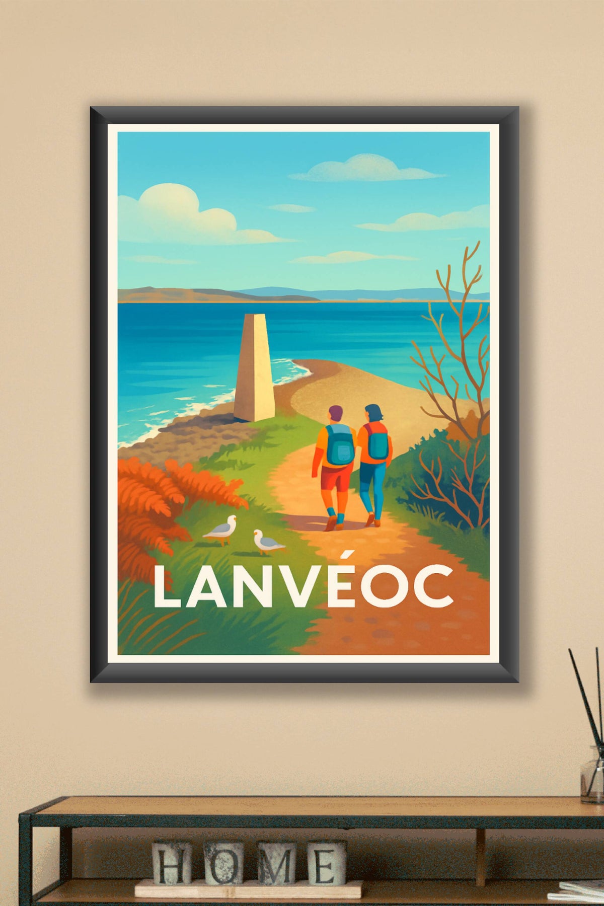 Affiche Lanvéoc — Promenade au bord de la mer · poster d'art de Lanvéoc
