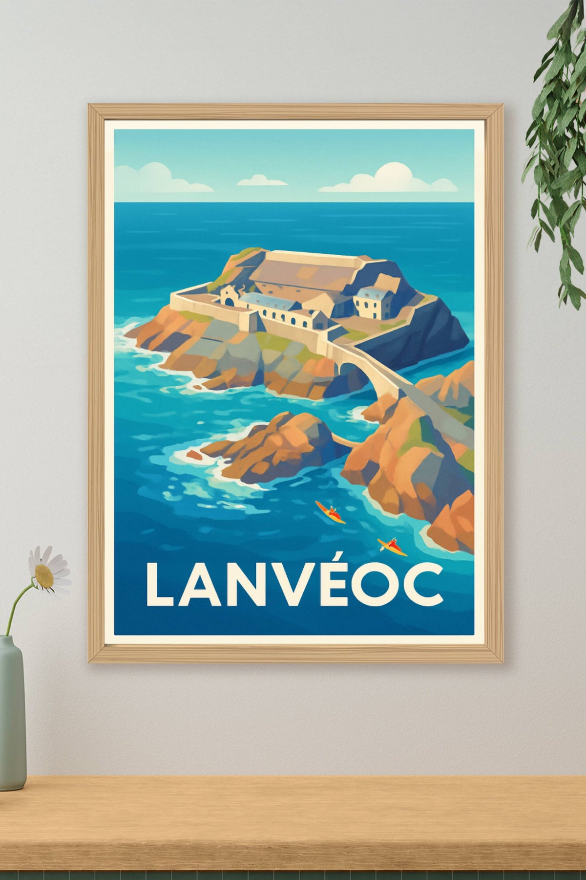 Affiche Lanvéoc — Invitation au charme breton face à l'océan · poster d'art de Lanvéoc