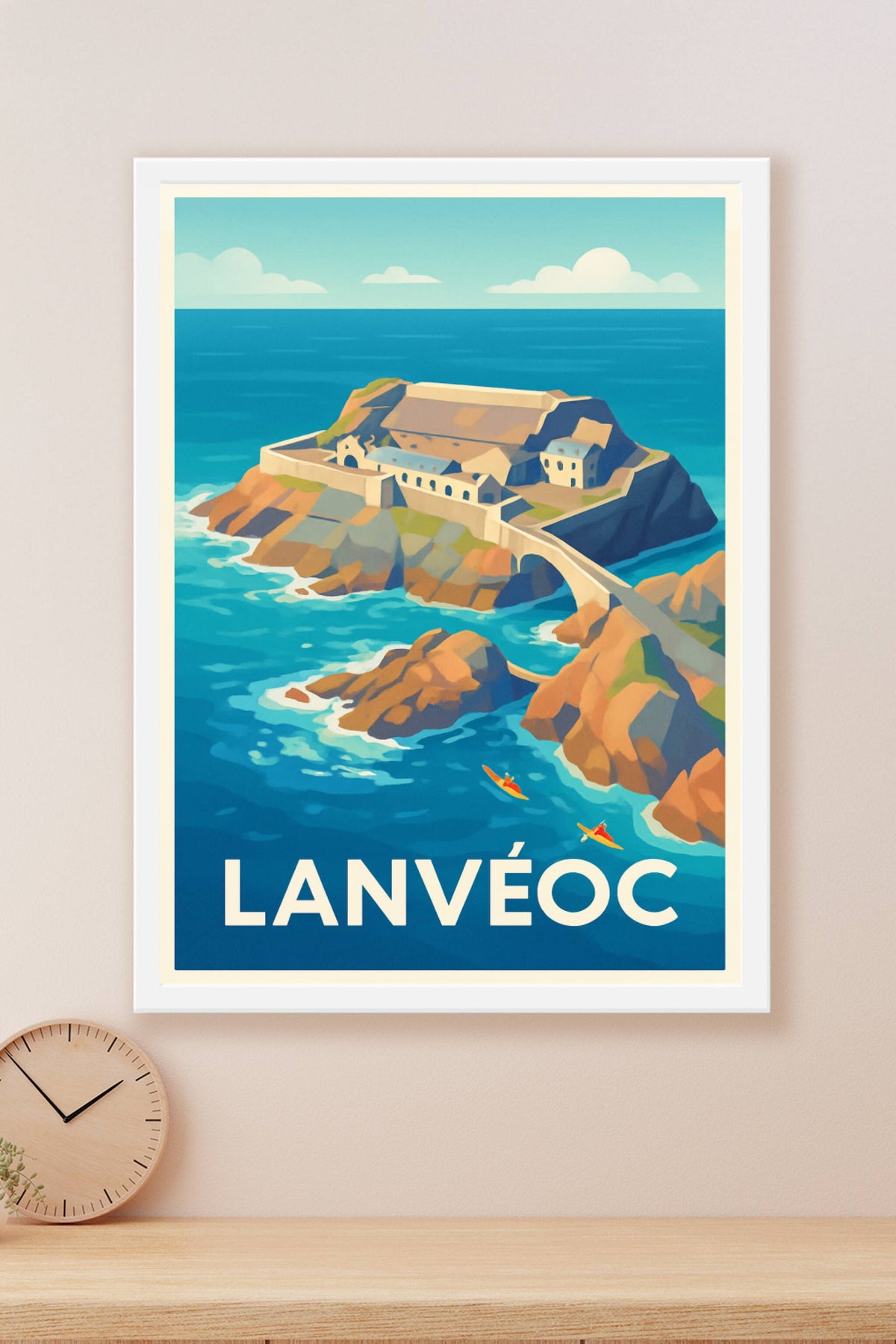 Affiche Lanvéoc — Invitation au charme breton face à l'océan · poster d'art de Lanvéoc