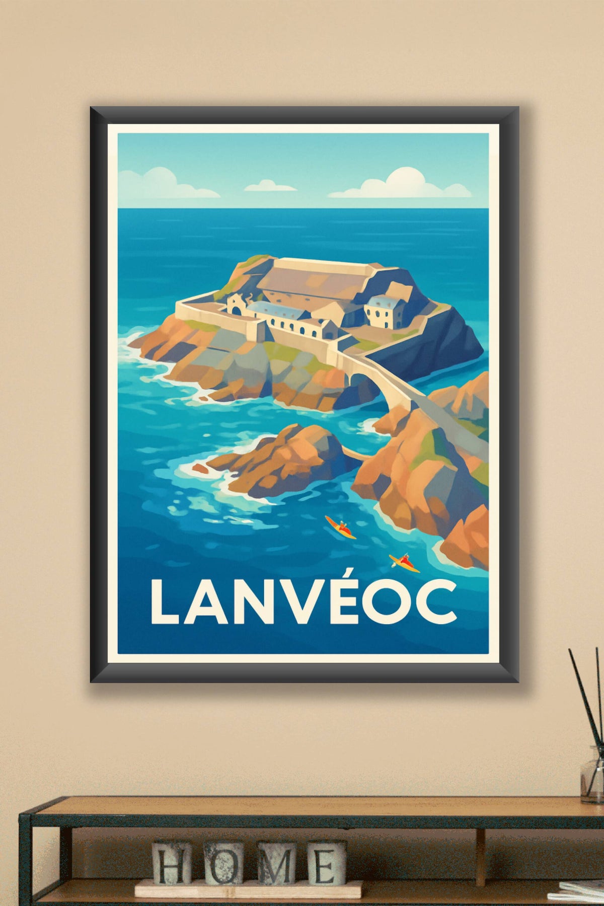 Affiche Lanvéoc — Invitation au charme breton face à l'océan · poster d'art de Lanvéoc