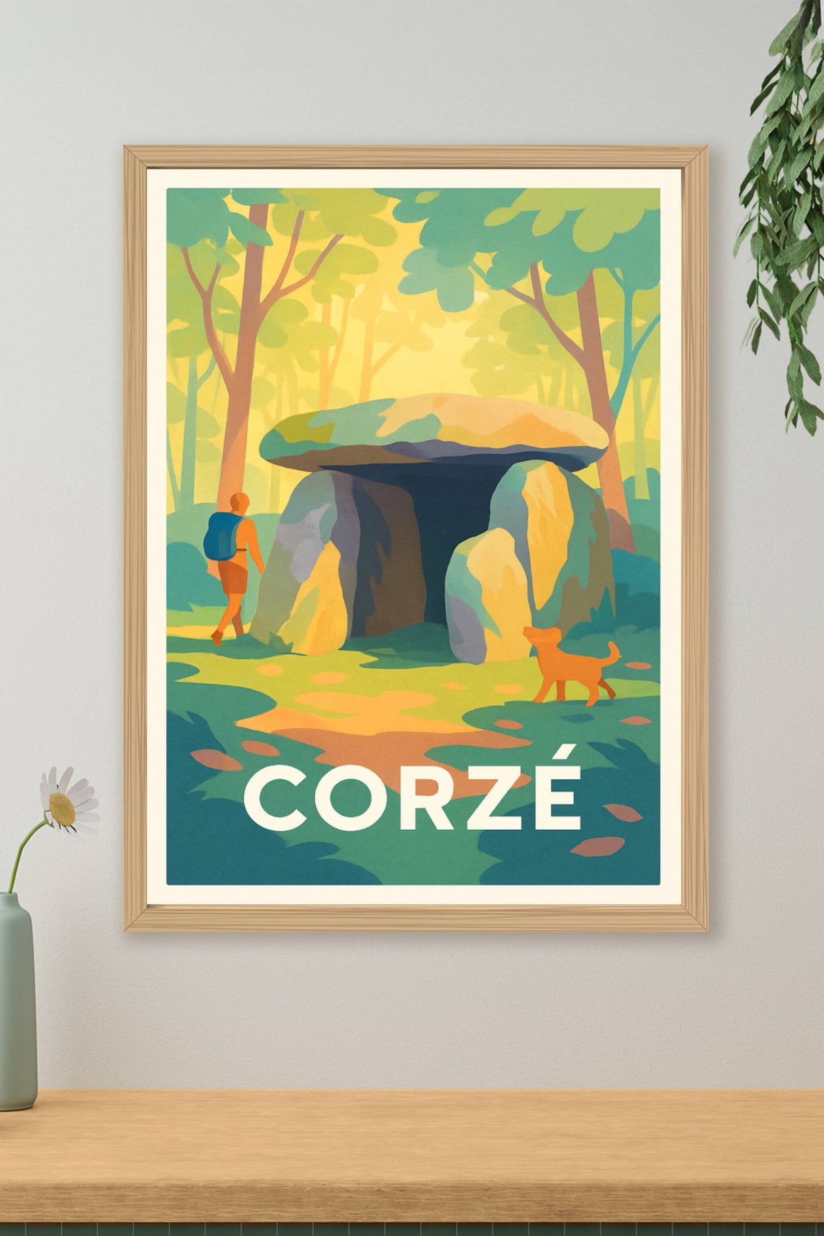 Affiche Corzé — Trésors préhistoriques en pleine nature · poster d'art de Corzé
