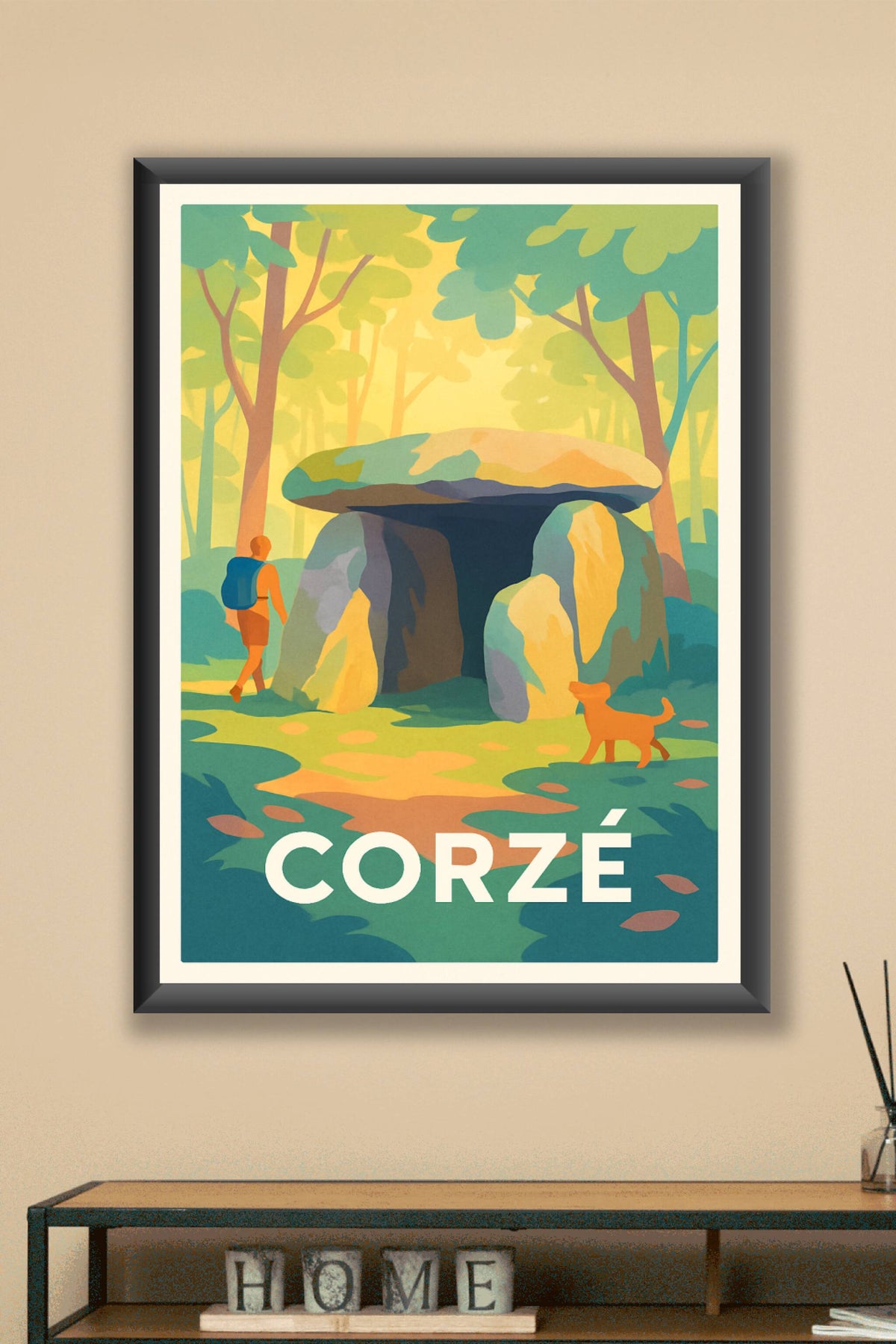 Affiche Corzé — Trésors préhistoriques en pleine nature · poster d'art de Corzé