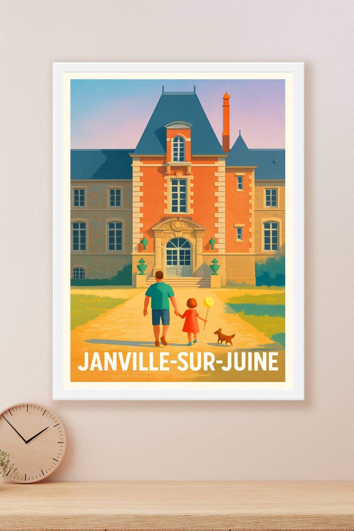 Affiche Janville-sur-Juine — Balade au château historique · poster d'art de Janville-sur-Juine