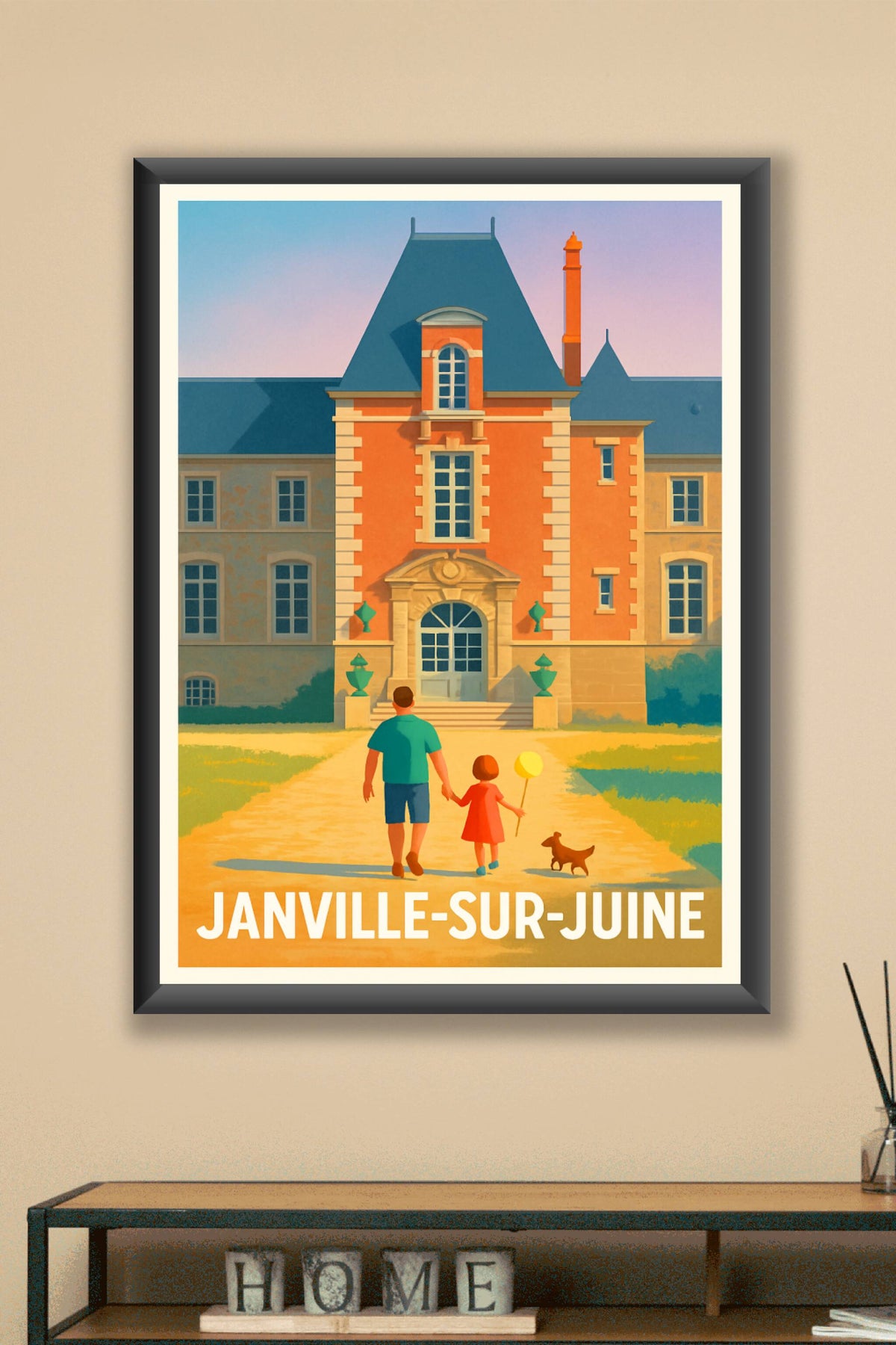 Affiche Janville-sur-Juine — Balade au château historique · poster d'art de Janville-sur-Juine