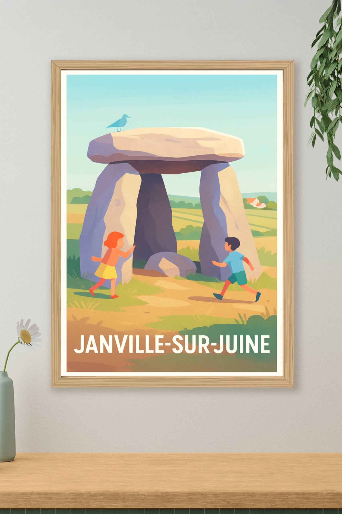 Affiche Janville-sur-Juine — La magie des dolmens ancestraux · poster d'art de Janville-sur-Juine