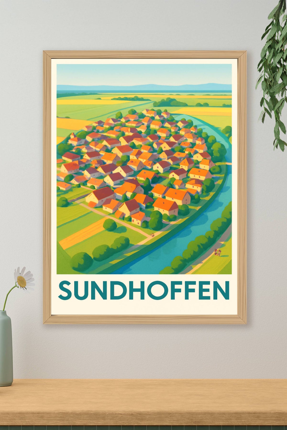 Affiche Sundhoffen — Charme bucolique d'un village alsacien · poster d'art de Sundhoffen