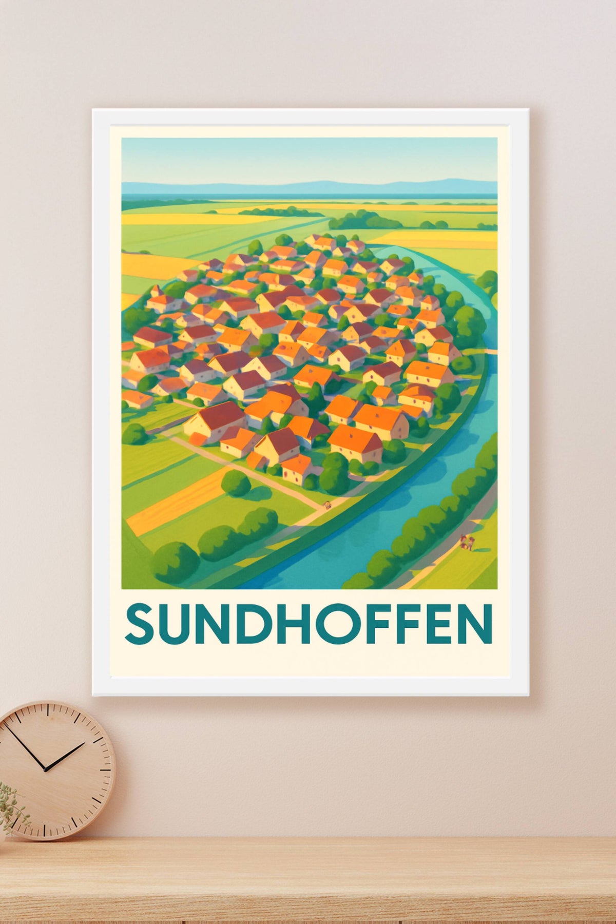 Affiche Sundhoffen — Charme bucolique d'un village alsacien · poster d'art de Sundhoffen