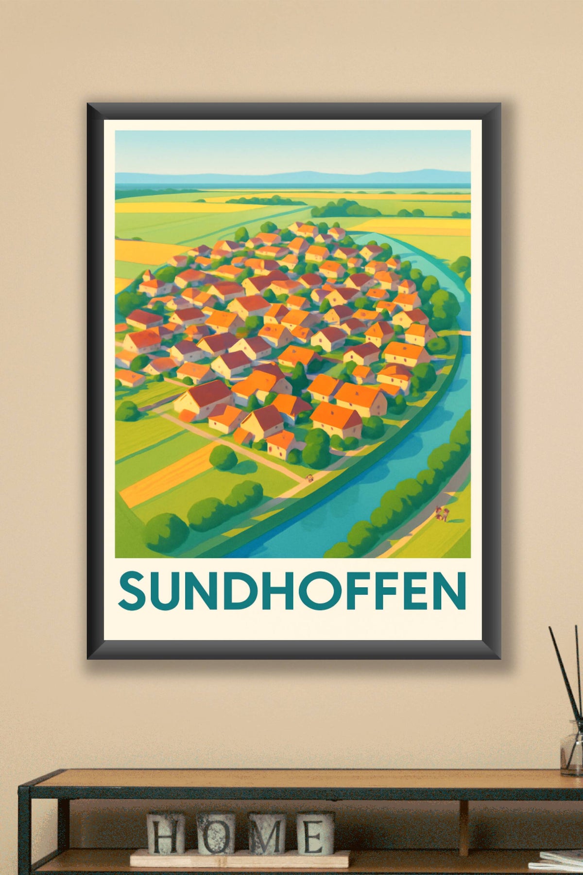 Affiche Sundhoffen — Charme bucolique d'un village alsacien · poster d'art de Sundhoffen