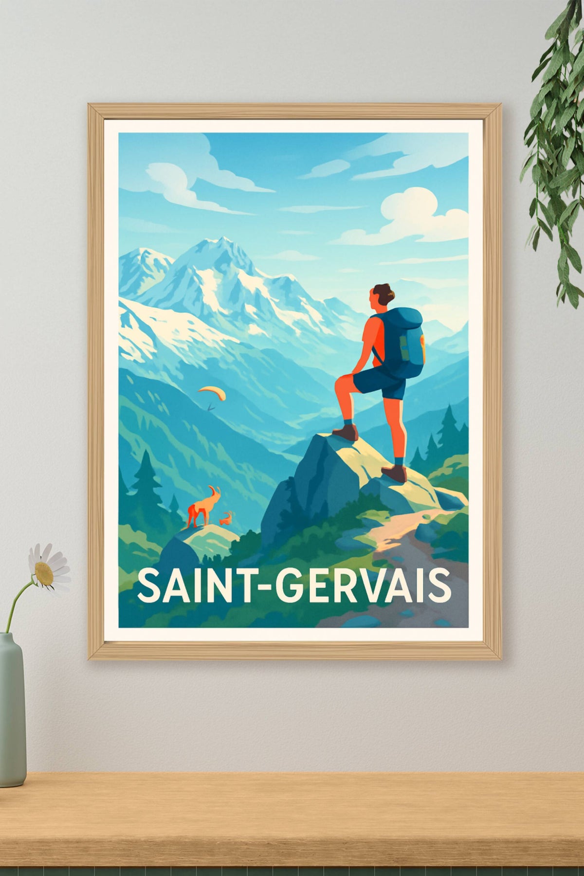 Affiche Saint-Gervais — L'appel des montagnes alpines · poster d'art de Saint-Gervais