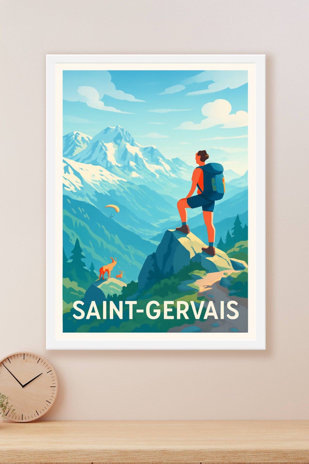 Affiche Saint-Gervais — L'appel des montagnes alpines · poster d'art de Saint-Gervais