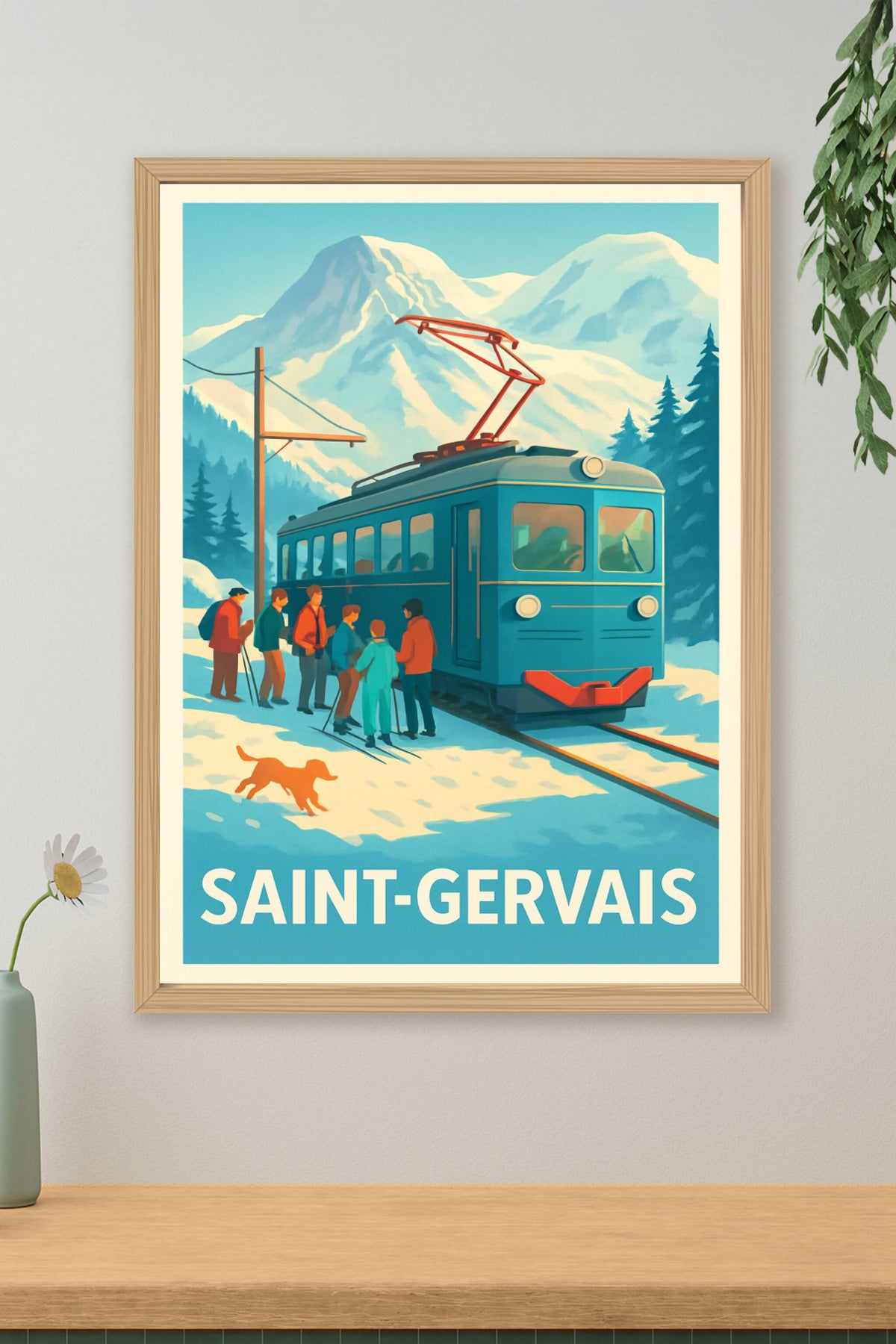 Affiche Saint-Gervais — Escapade hivernale au cœur des montagnes · poster d'art de Saint-Gervais