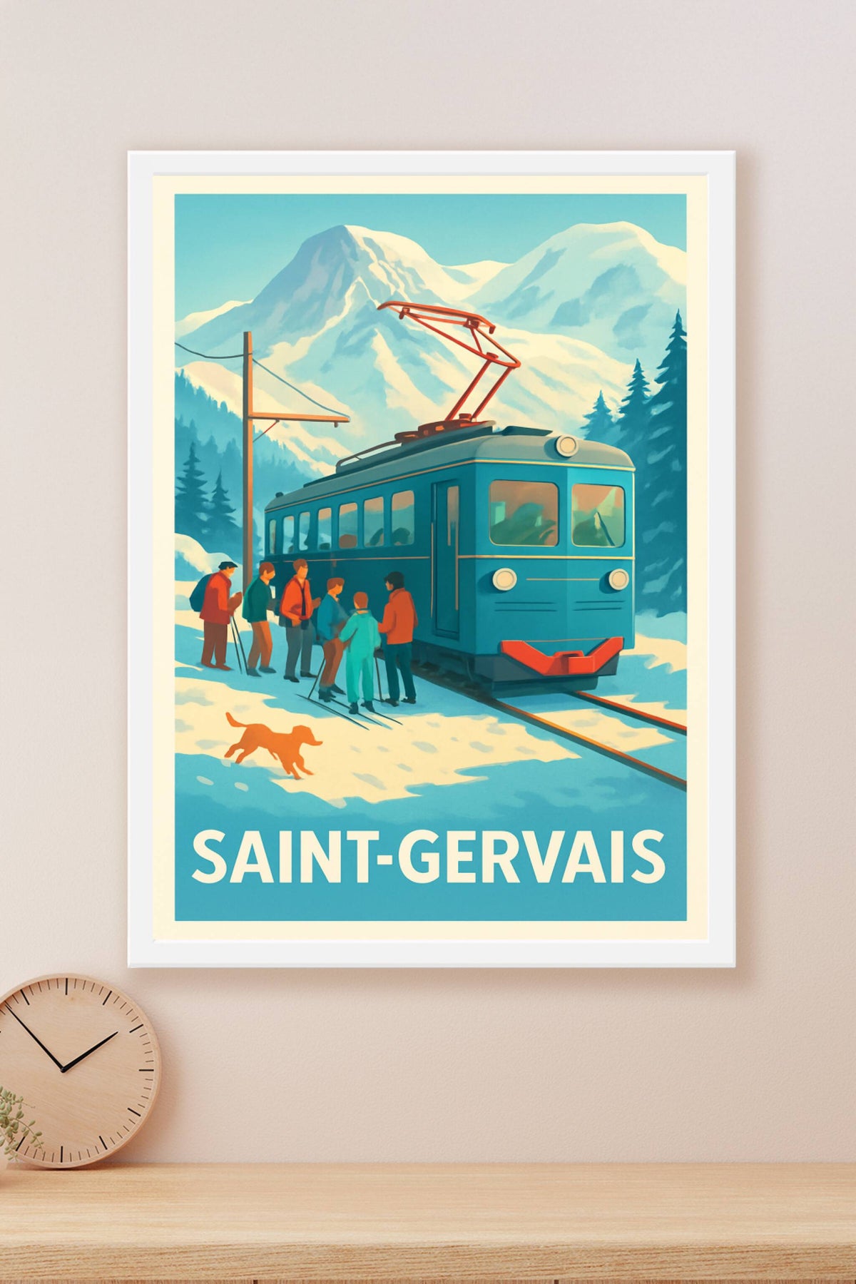 Affiche Saint-Gervais — Escapade hivernale au cœur des montagnes · poster d'art de Saint-Gervais