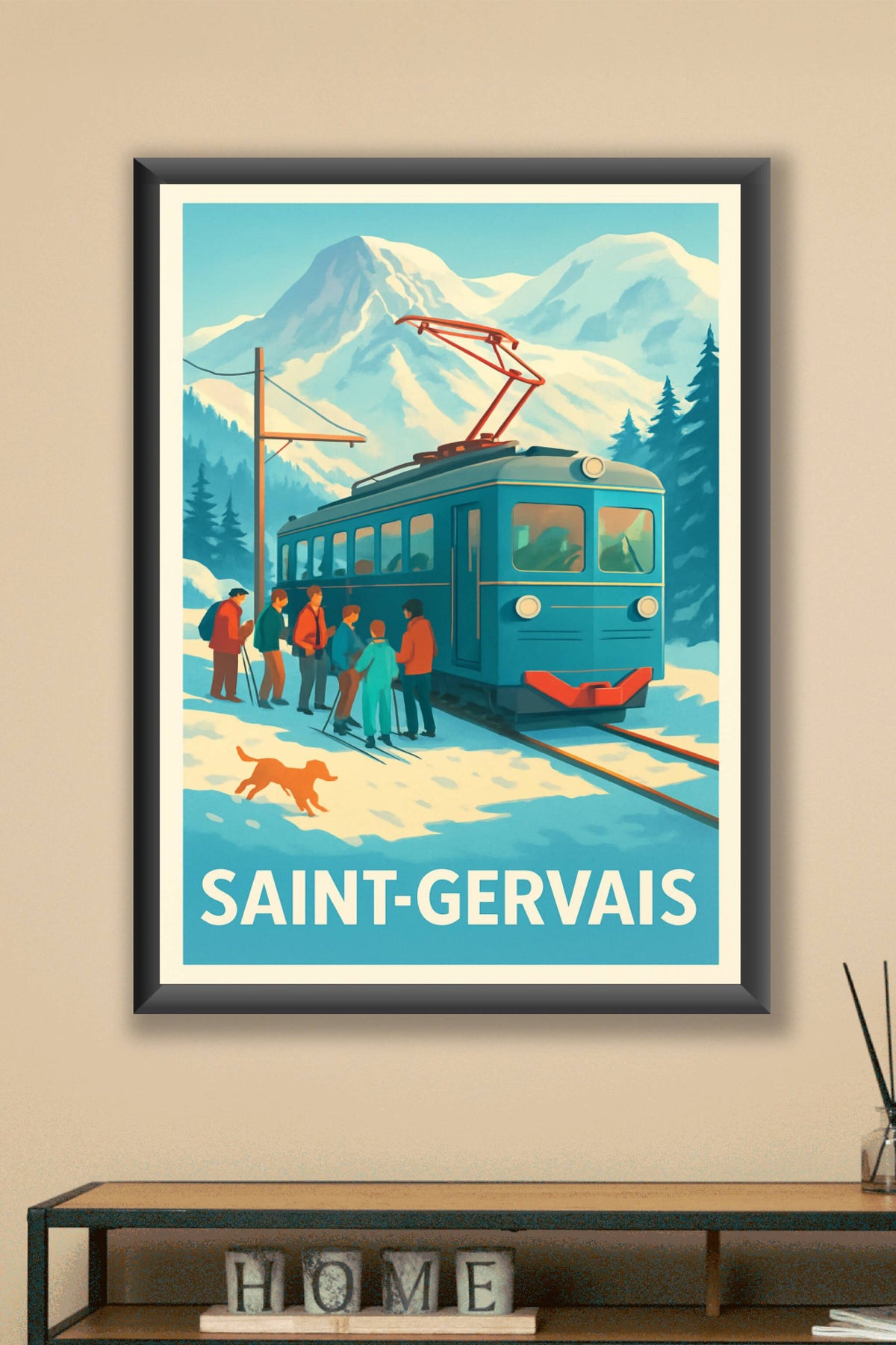 Affiche Saint-Gervais — Escapade hivernale au cœur des montagnes · poster d'art de Saint-Gervais