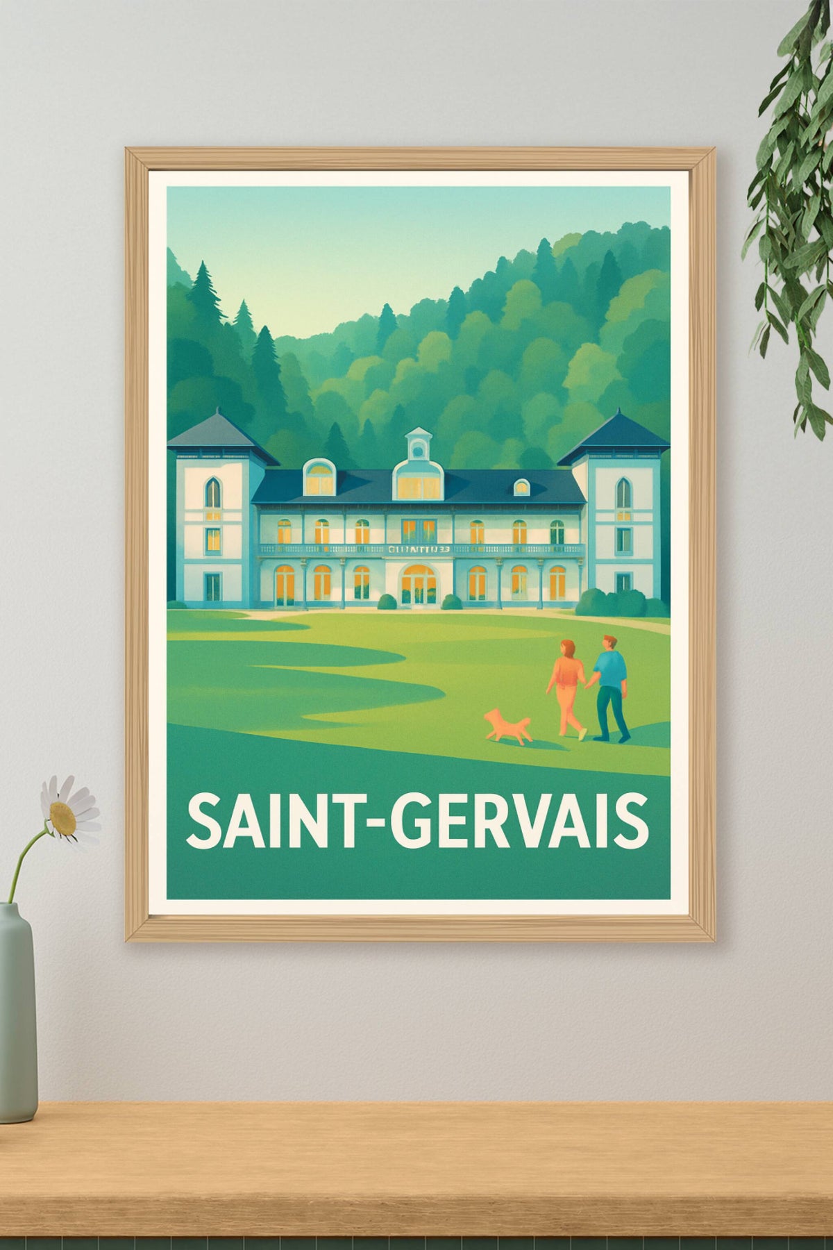 Affiche Saint-Gervais — Évasion et sérénité au cœur des montagnes · poster d'art de Saint-Gervais