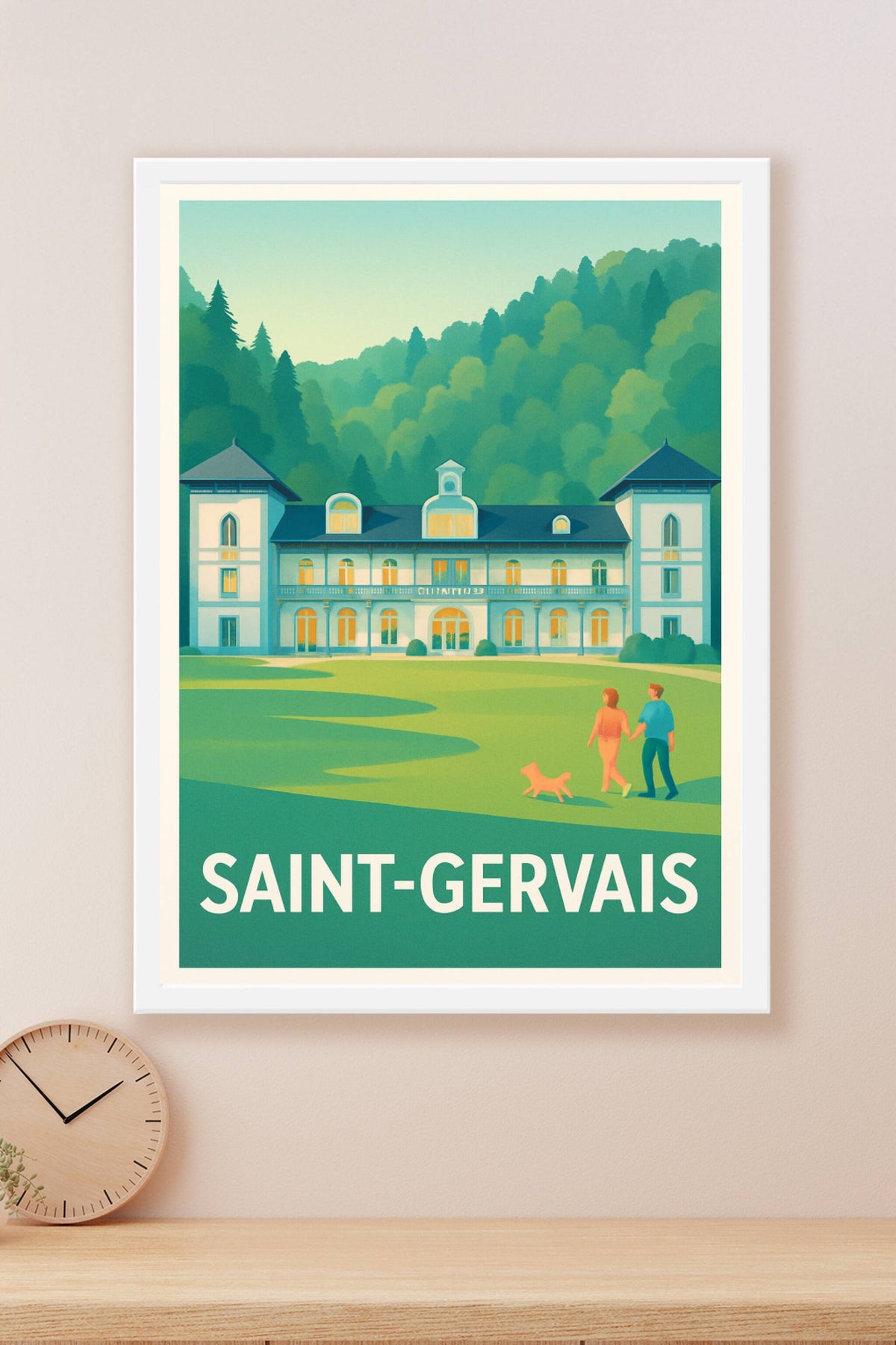 Affiche Saint-Gervais — Évasion et sérénité au cœur des montagnes · poster d'art de Saint-Gervais