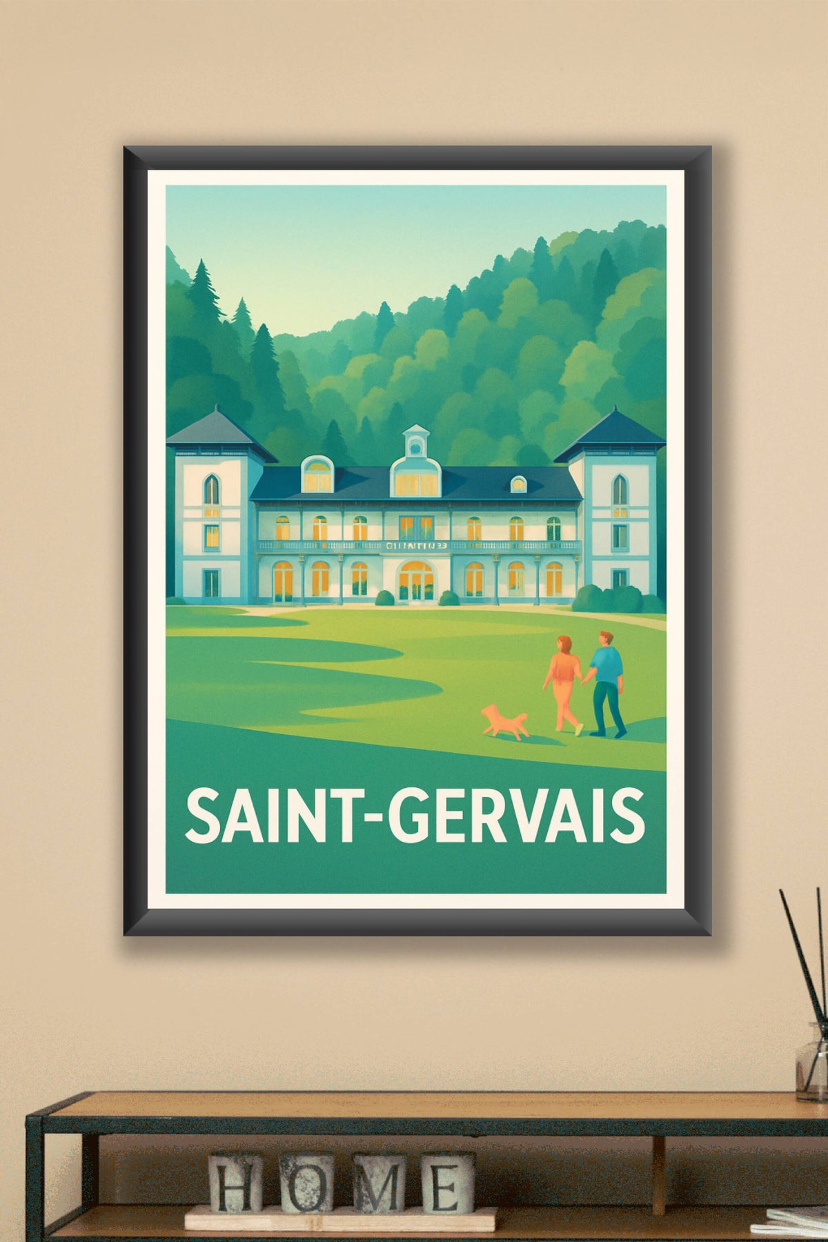 Affiche Saint-Gervais — Évasion et sérénité au cœur des montagnes · poster d'art de Saint-Gervais