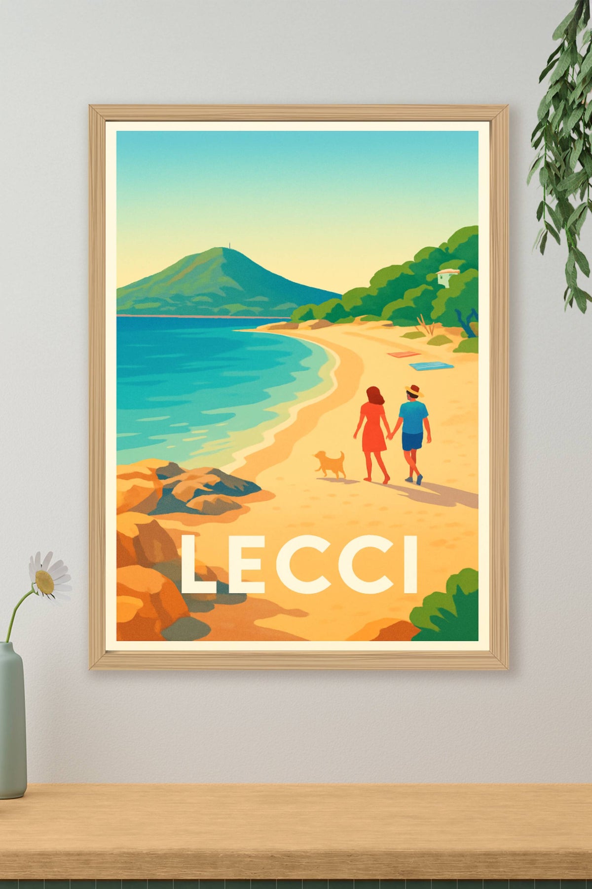 Affiche Lecci — Balade romantique en bord de mer · poster d'art de Lecci