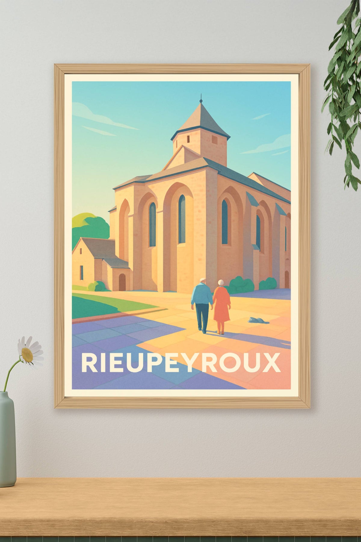 Affiche Rieupeyroux — Une promenade intemporelle au cœur du patrimoine · poster d'art de Rieupeyroux