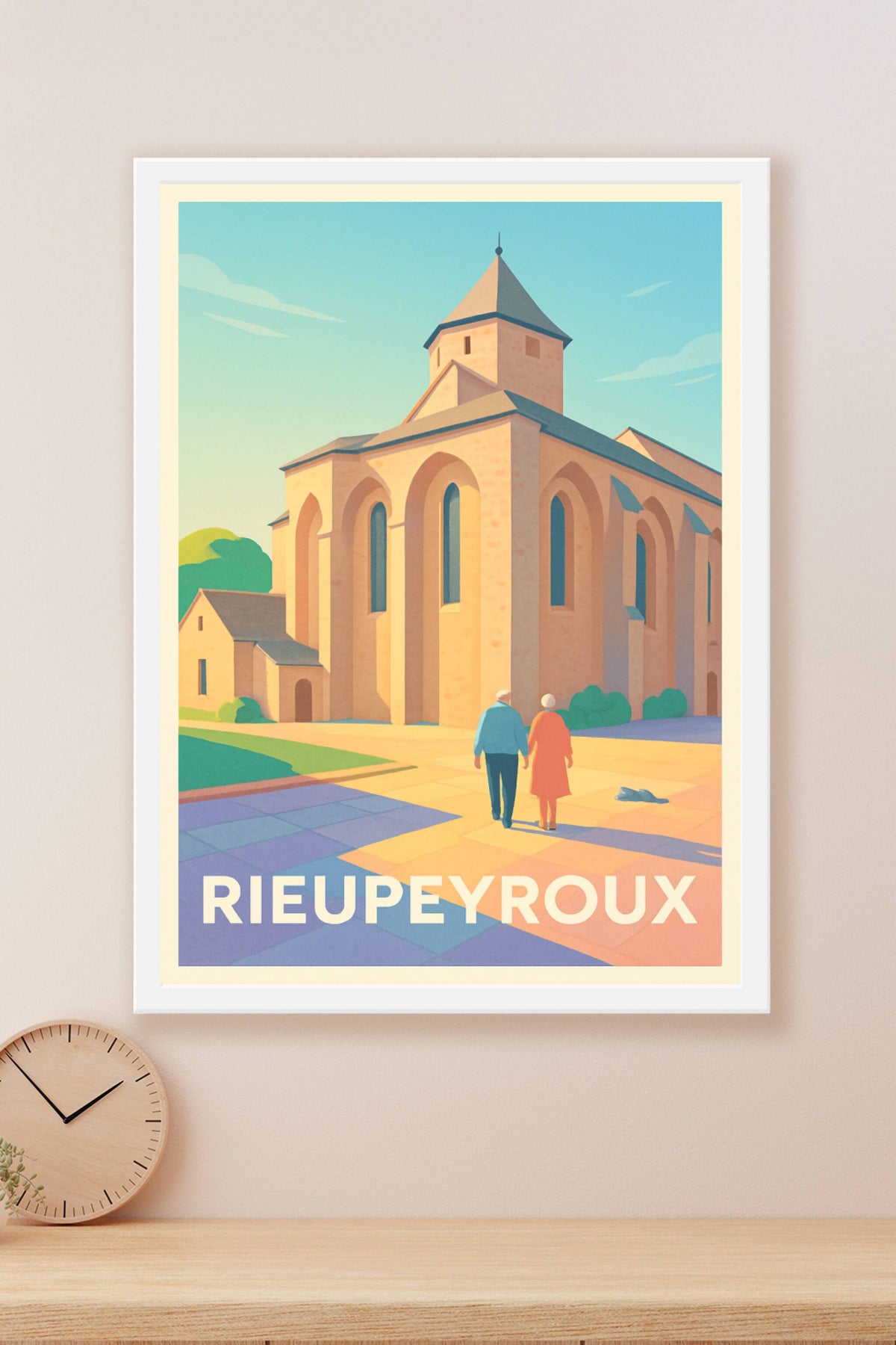 Affiche Rieupeyroux — Une promenade intemporelle au cœur du patrimoine · poster d'art de Rieupeyroux