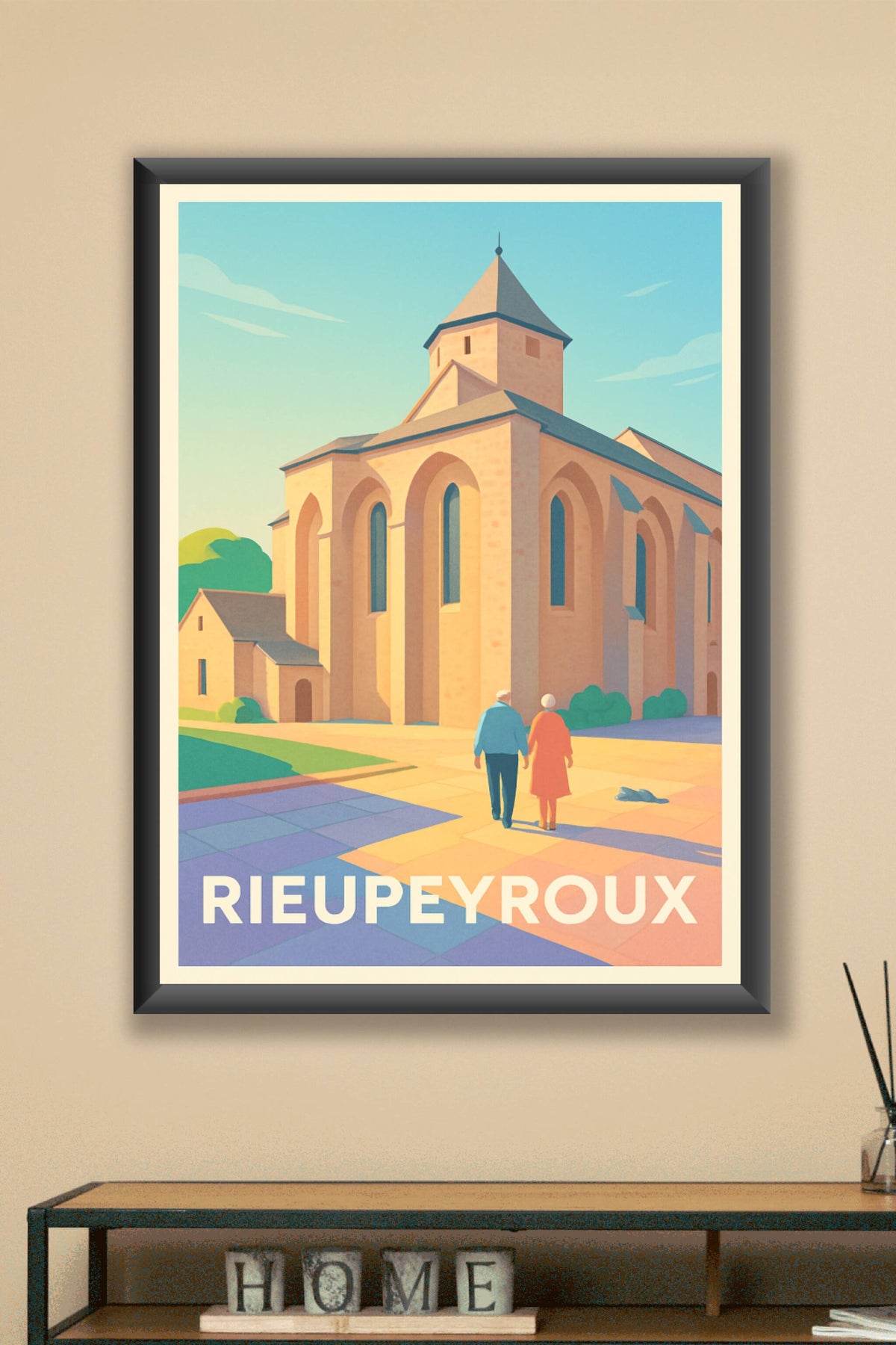 Affiche Rieupeyroux — Une promenade intemporelle au cœur du patrimoine · poster d'art de Rieupeyroux