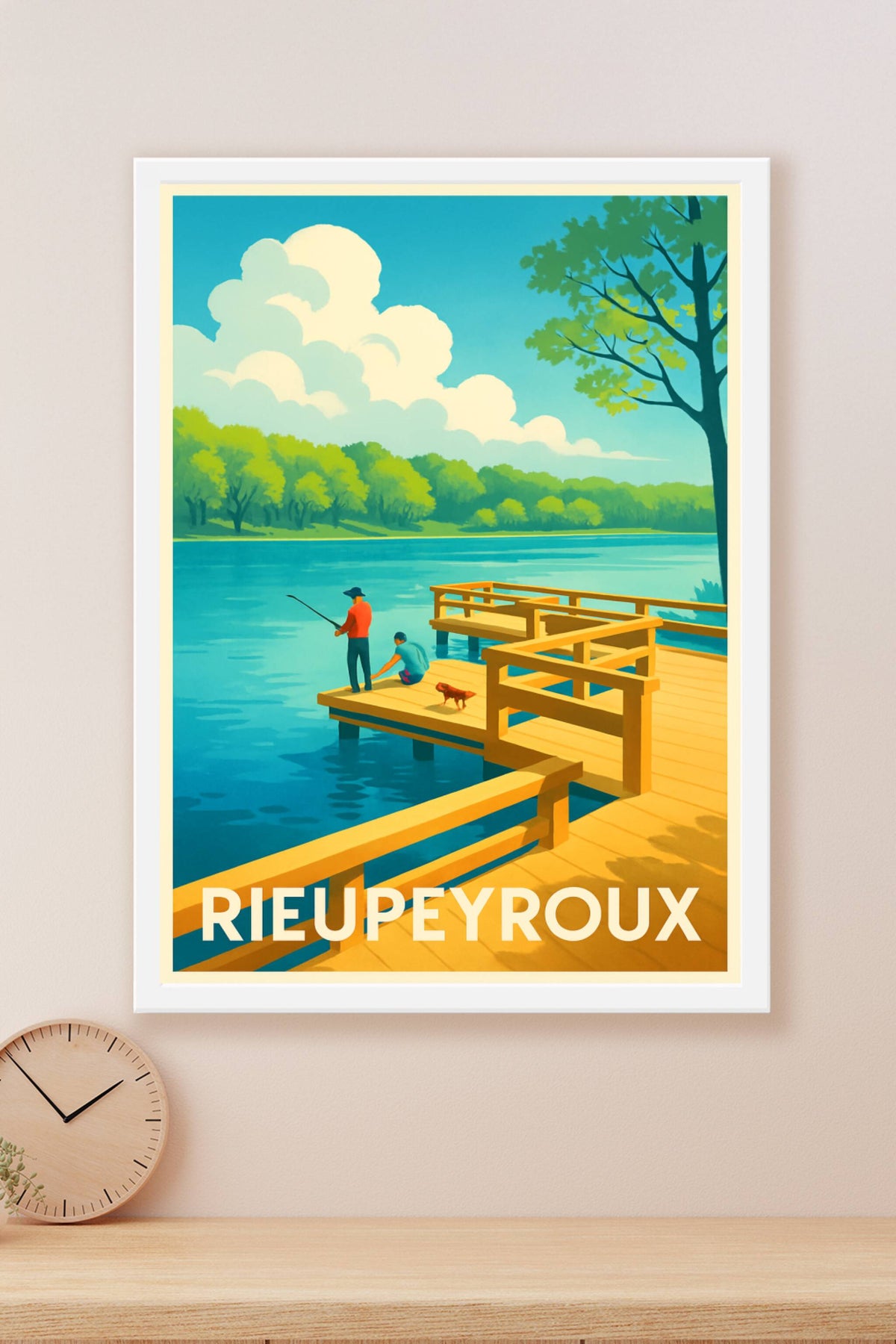 Affiche Rieupeyroux — Escapade paisible au bord de l'eau · poster d'art de Rieupeyroux