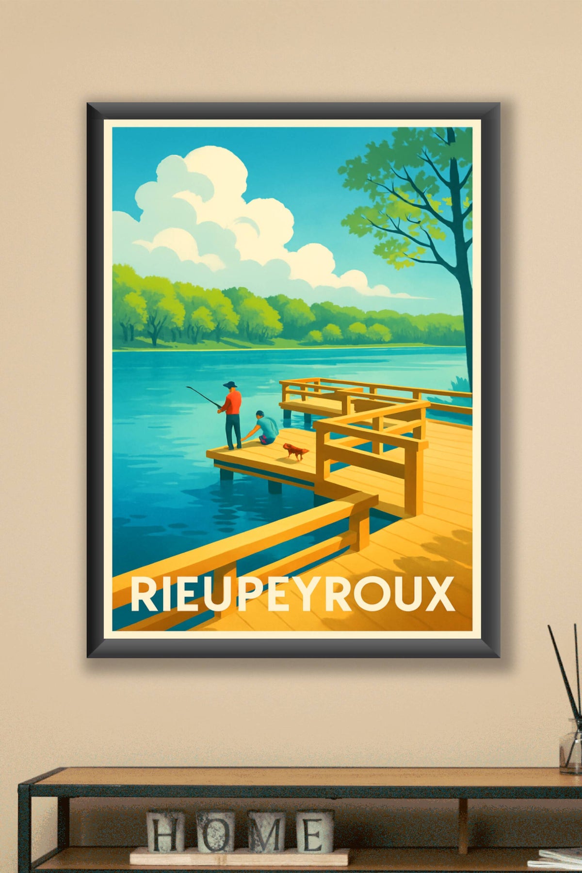 Affiche Rieupeyroux — Escapade paisible au bord de l'eau · poster d'art de Rieupeyroux