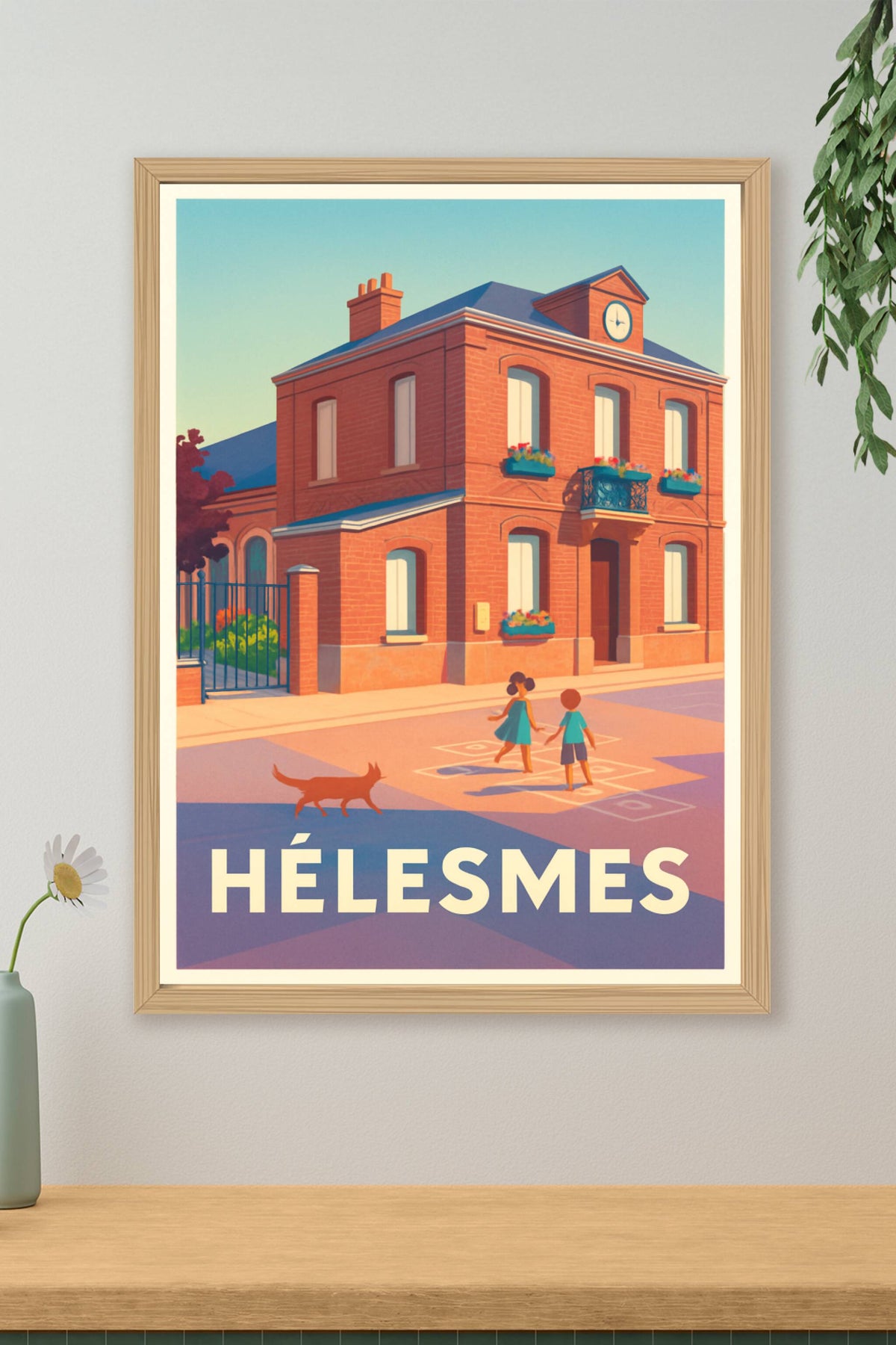 Affiche Hélésmes — Douceur de Vivre en Petite Ville · poster d'art de Hélésmes