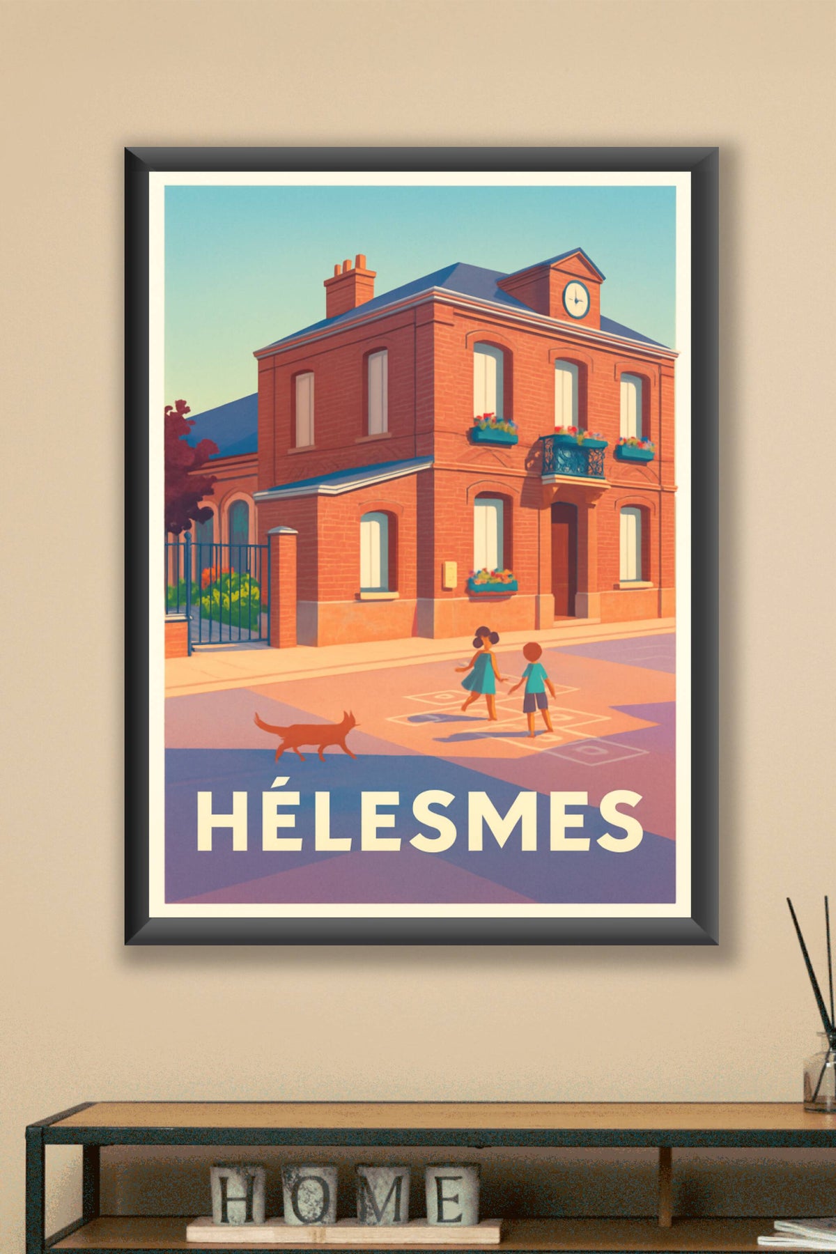 Affiche Hélésmes — Douceur de Vivre en Petite Ville · poster d'art de Hélésmes