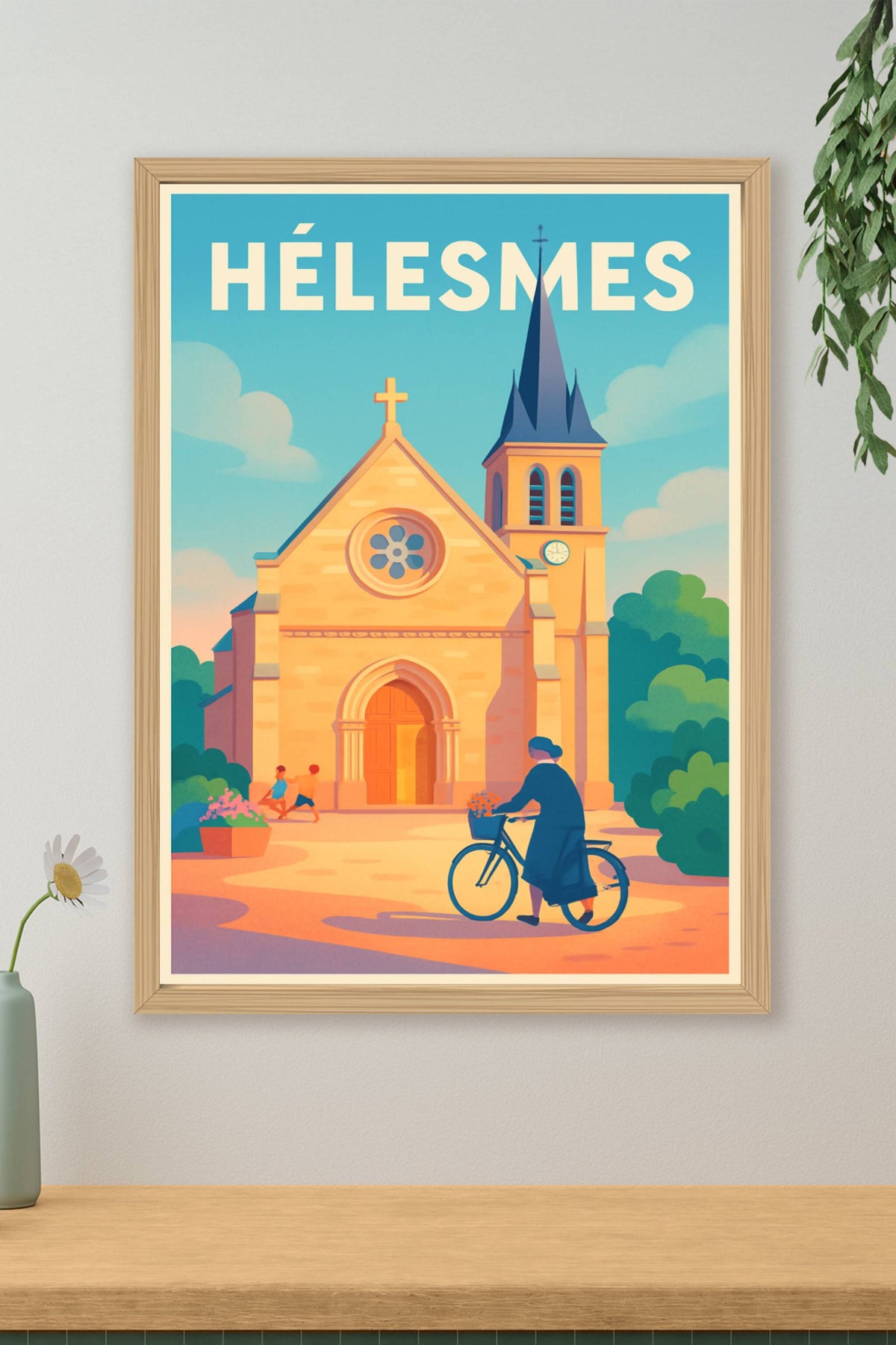 Affiche Hélésmes — Charme d'un village tranquille · poster d'art de Hélésmes
