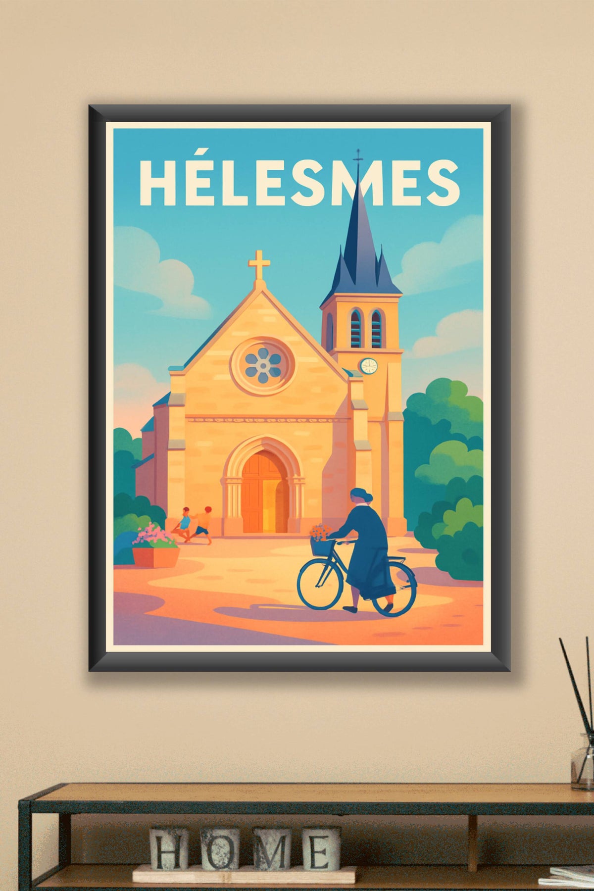 Affiche Hélésmes — Charme d'un village tranquille · poster d'art de Hélésmes