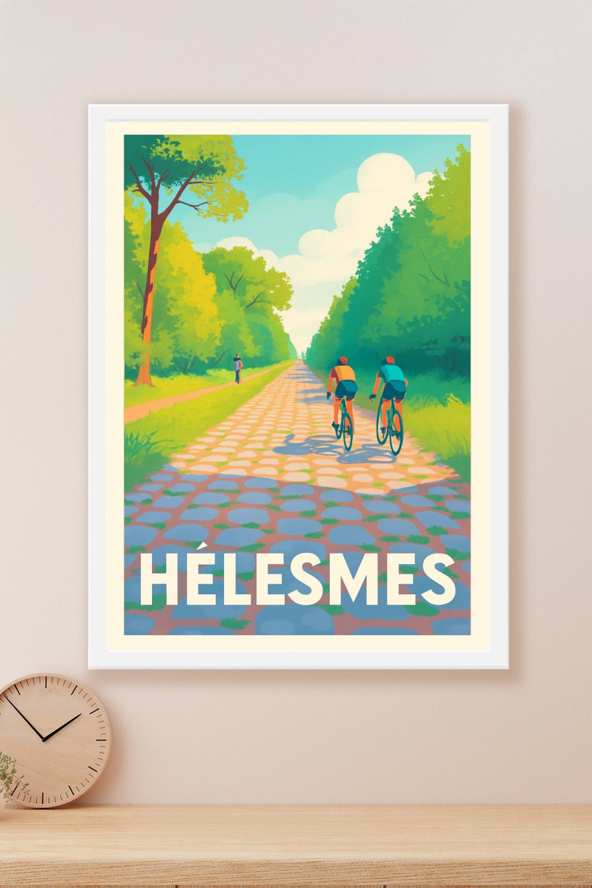 Affiche Hélèsmes — L'appel de la nature et du cyclisme · poster d'art de Hélèsmes