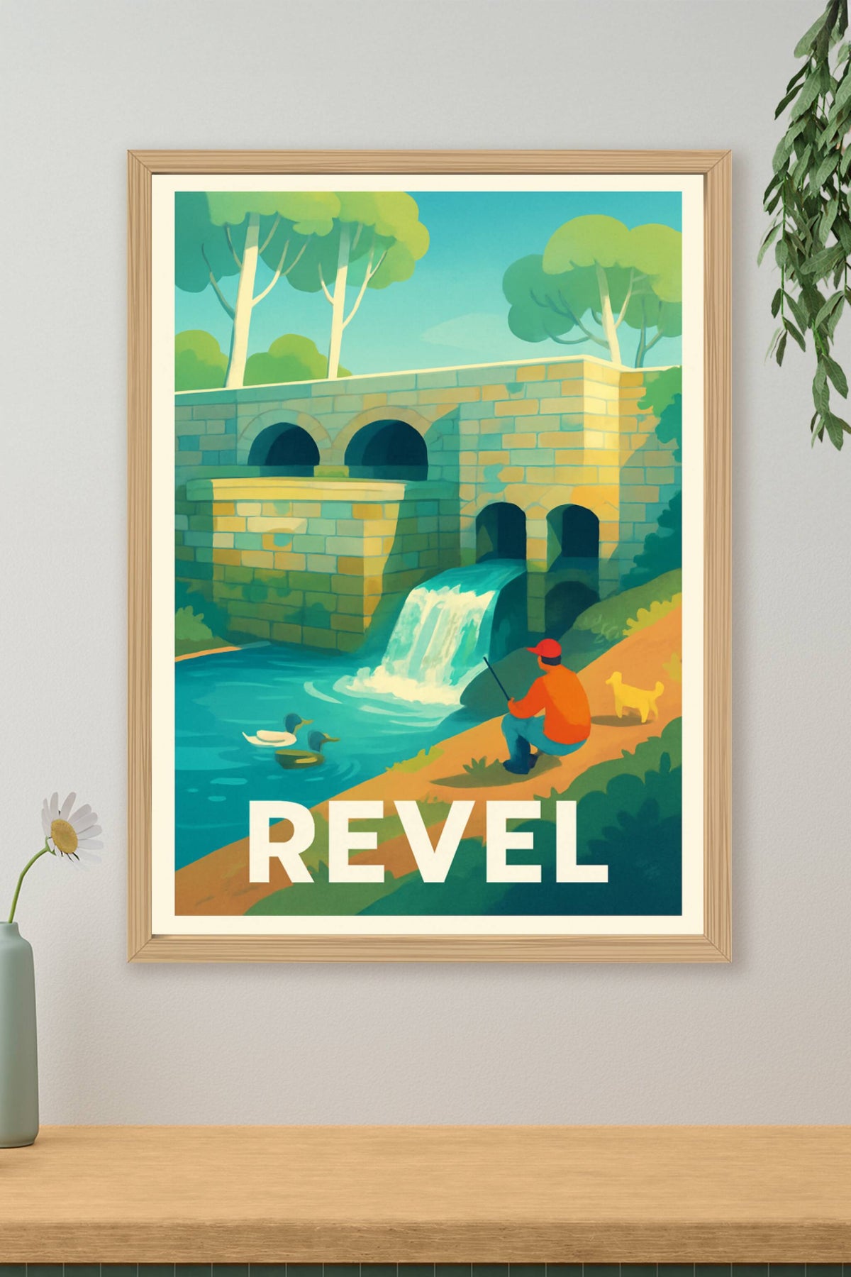Affiche Revel — Tranquillité au fil de l'eau · poster d'art de Revel