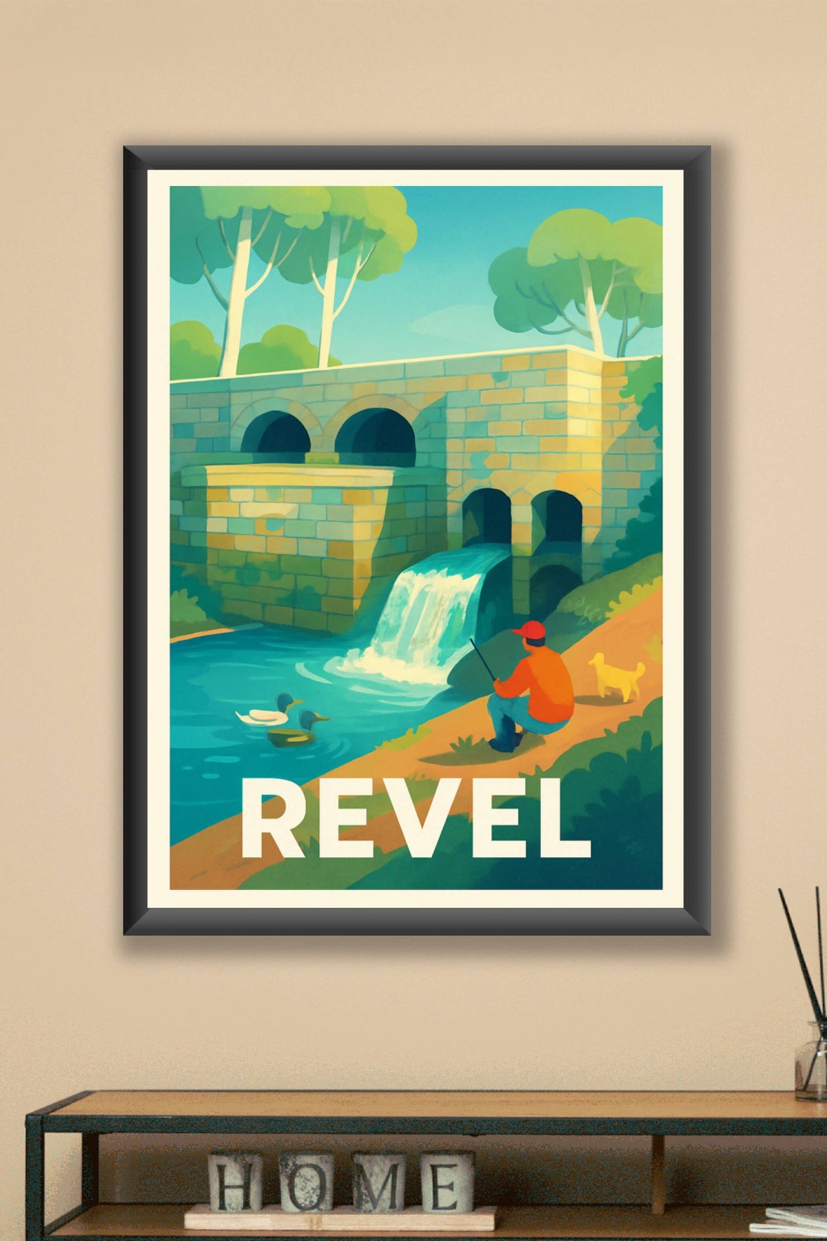 Affiche Revel — Tranquillité au fil de l'eau · poster d'art de Revel