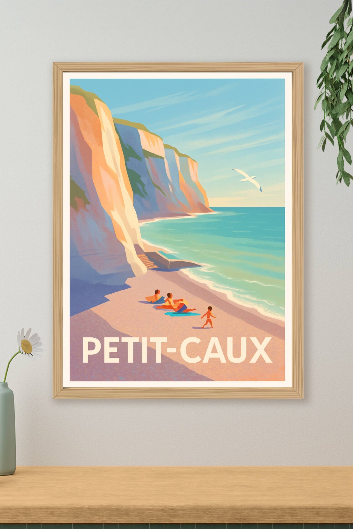 Affiche Petit-Caux — L'évasion au bord des falaises idylliques · poster d'art de Petit-Caux