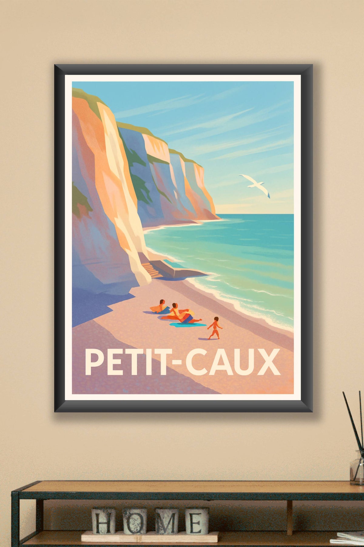 Affiche Petit-Caux — L'évasion au bord des falaises idylliques · poster d'art de Petit-Caux