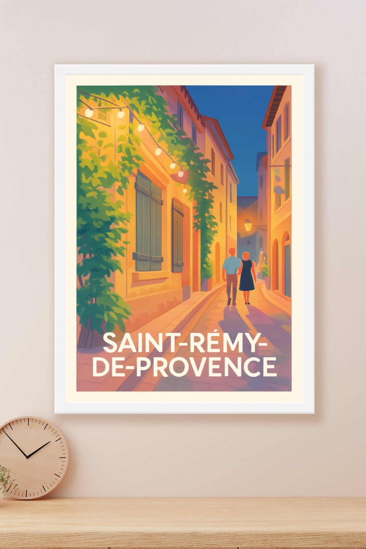 Affiche Saint-Rémy-de-Provence — Flânerie romantique au crépuscule · poster d'art de Saint-Rémy-de-Provence