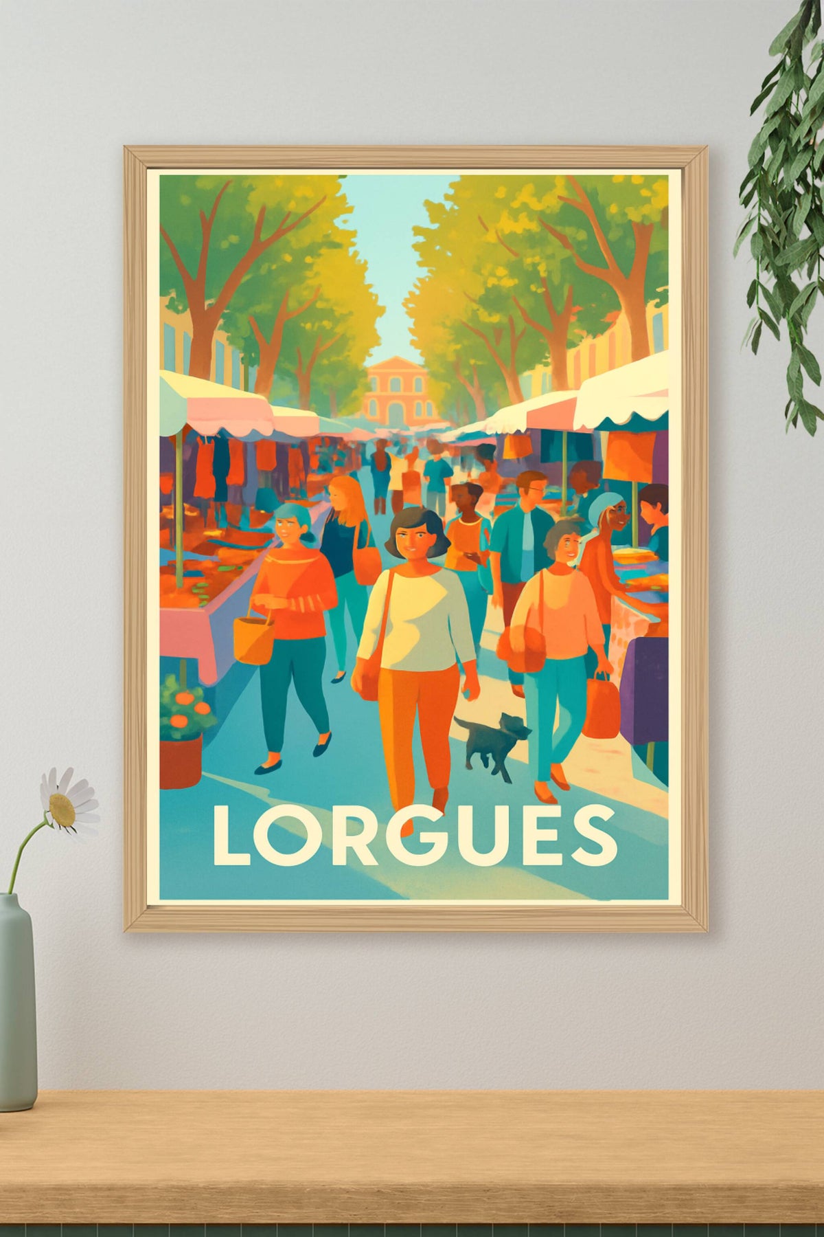 Affiche Lorgues — L'animation authentique du marché provençal · poster d'art de Lorgues