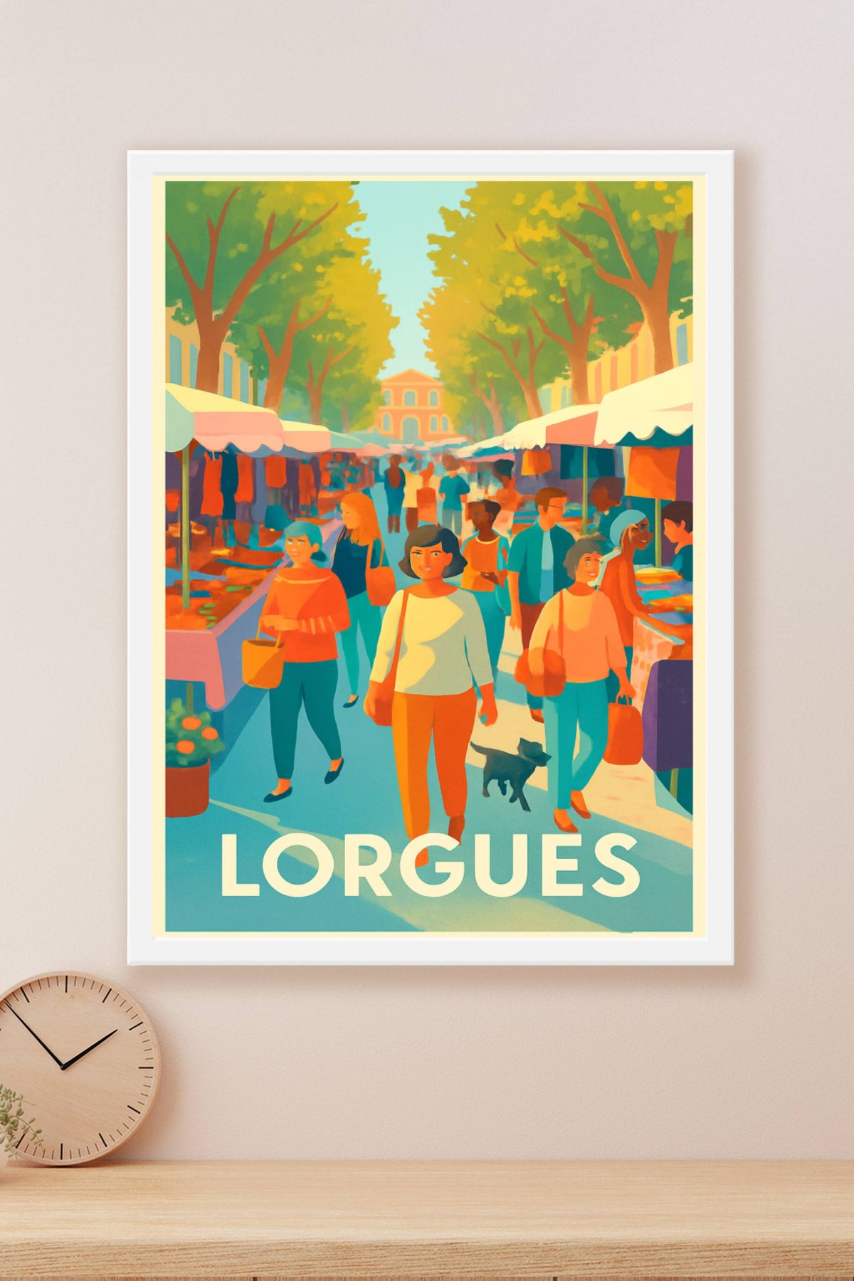 Affiche Lorgues — L'animation authentique du marché provençal · poster d'art de Lorgues