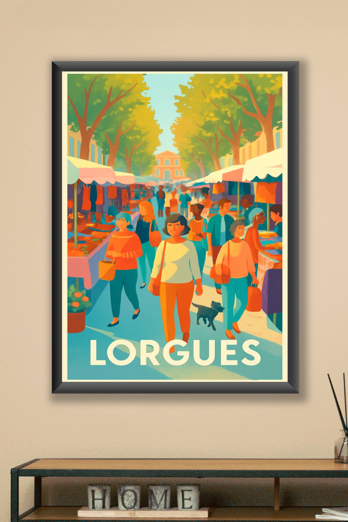 Affiche Lorgues — L'animation authentique du marché provençal · poster d'art de Lorgues