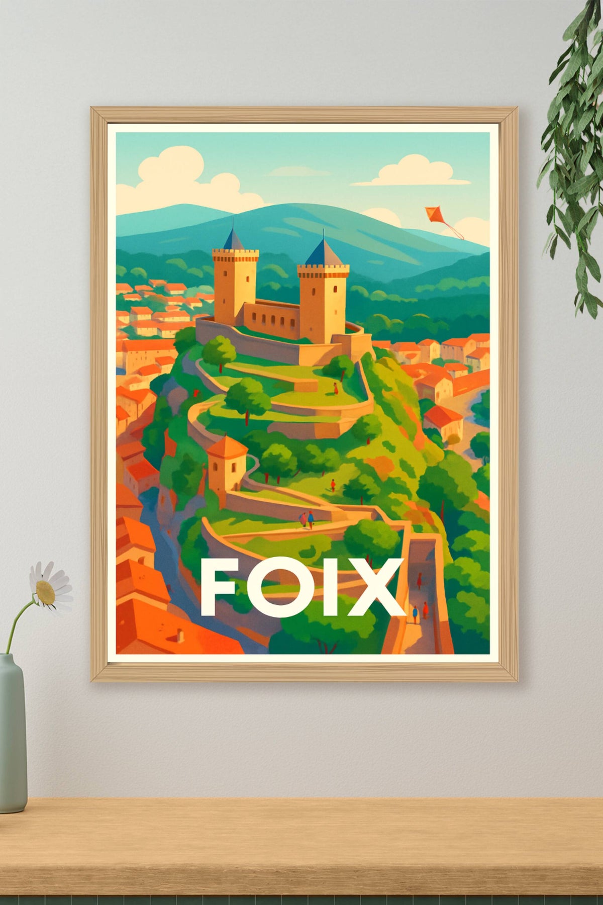 Affiche Foix — L'élégance médiévale au cœur de l'Ariège · poster d'art de Foix
